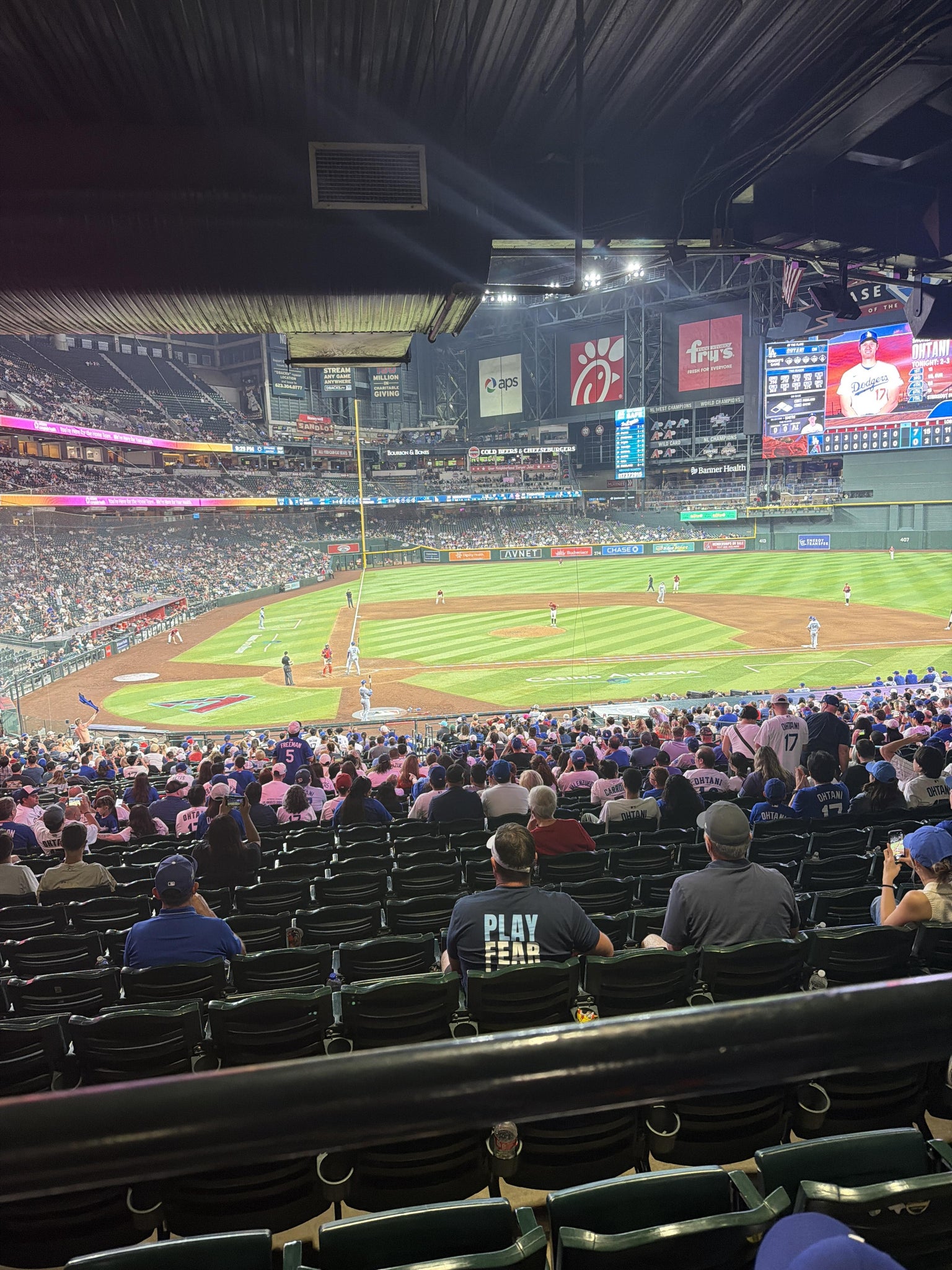 Real Fan View taken from Section 118 W at Chase Field by Kimberly H