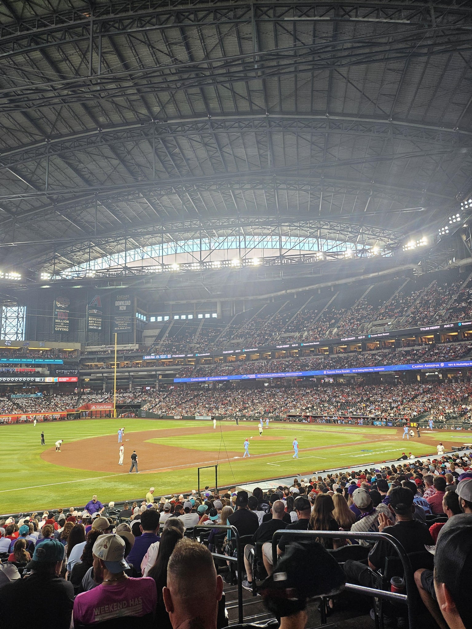 Real Fan View taken from Section 131 at Chase Field by Pamela B