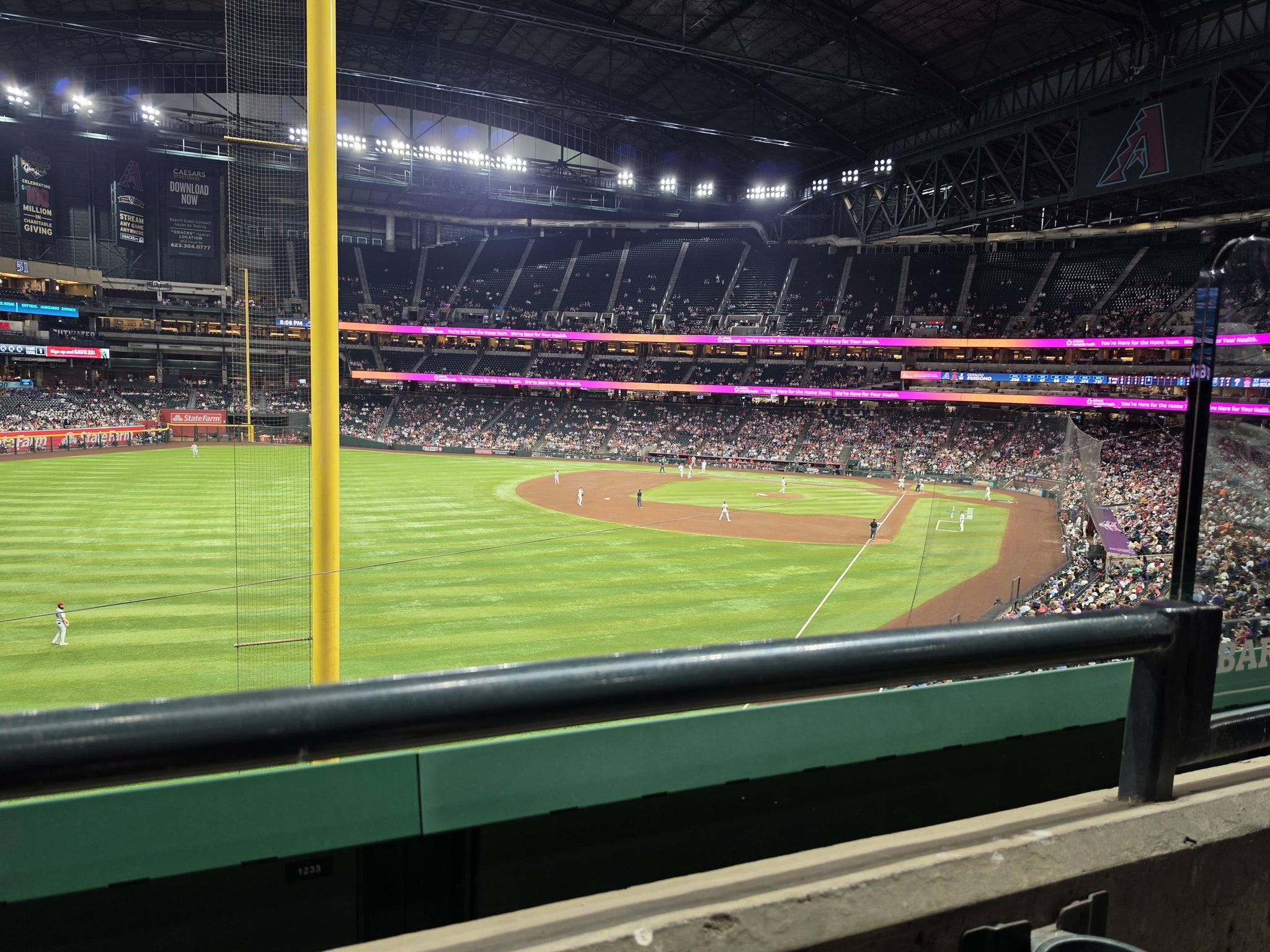 Real Fan View taken from 221 BAR S ALL YOU CAN EAT at Chase Field by Shane R