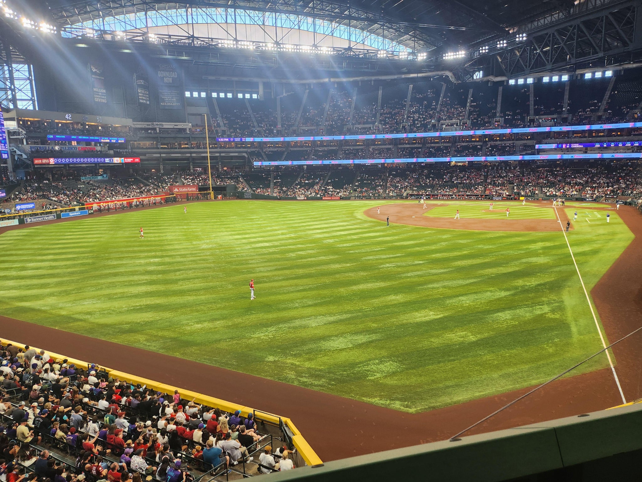 Real Fan View taken from 223 BAR S ALL YOU CAN EAT at Chase Field by Justin P