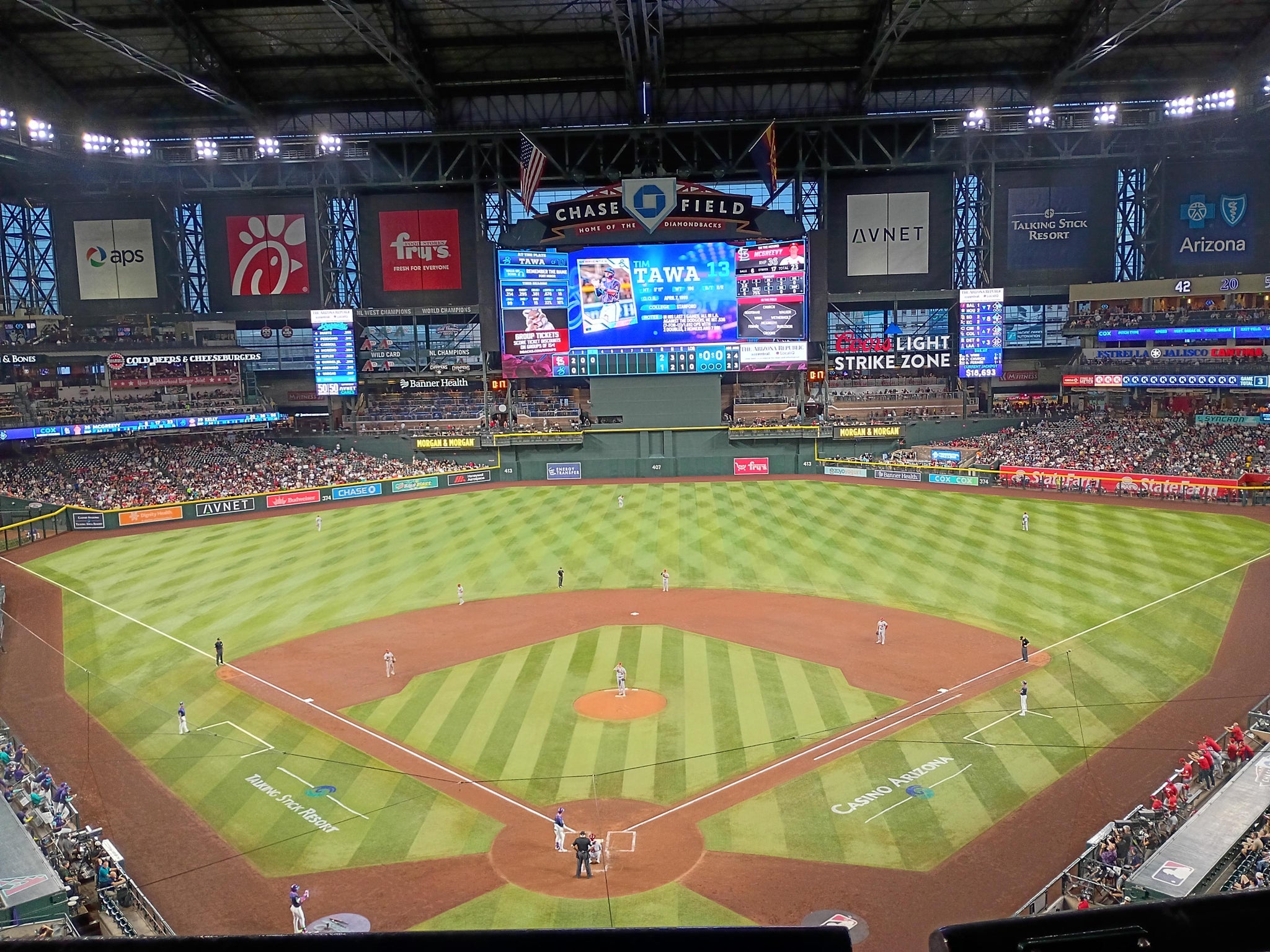 Real Fan View taken from Section 316 at Chase Field by J S