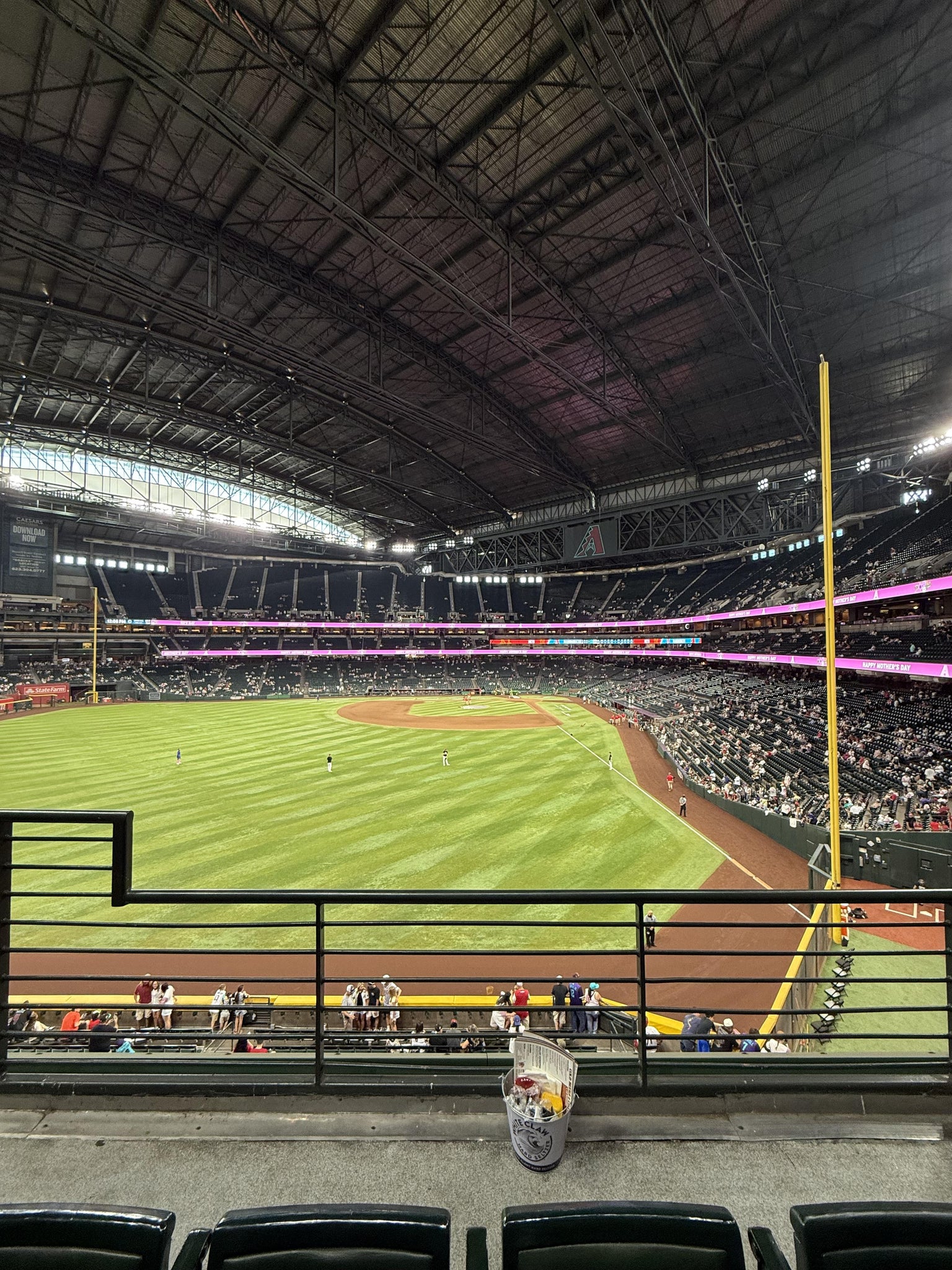Real Fan View taken from Cold Beers And Cheeseburgers Terrace at Chase Field by Anonymous User