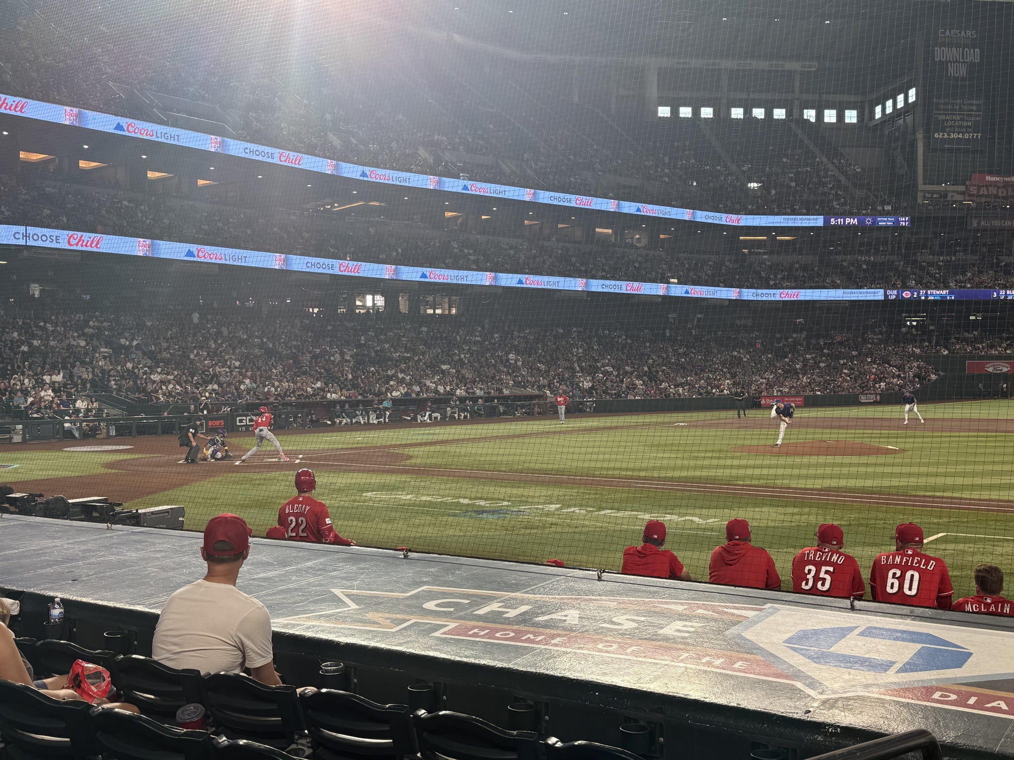 Real Fan View taken from Section D at Chase Field by Donald M