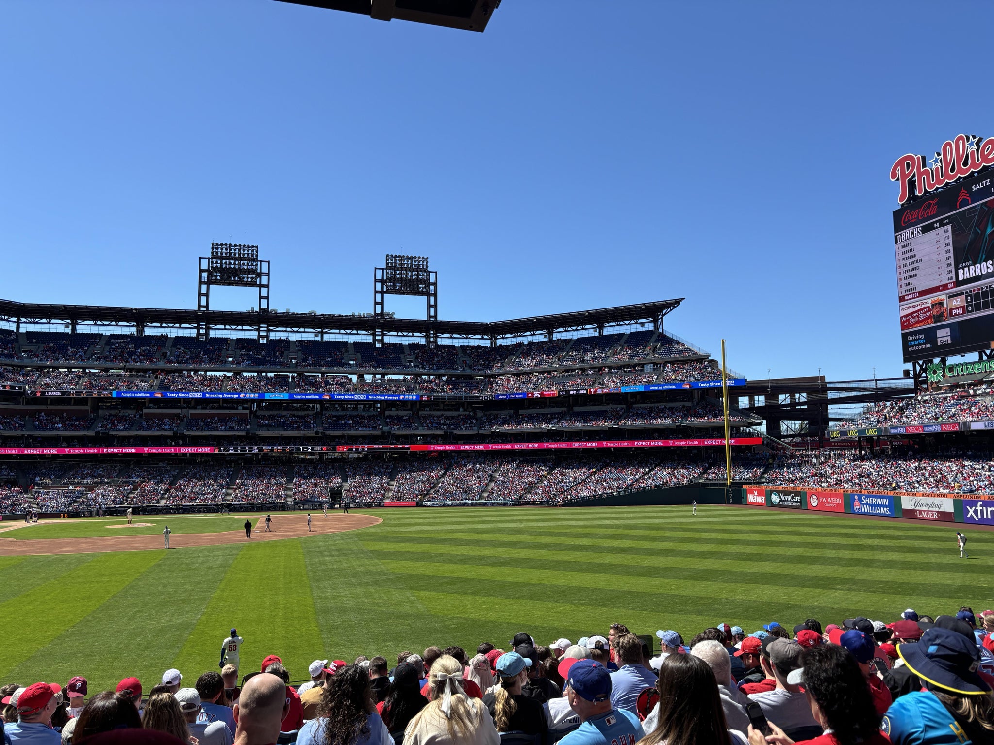 Real Fan View taken from Section 104 at Citizens Bank Park by Phil L
