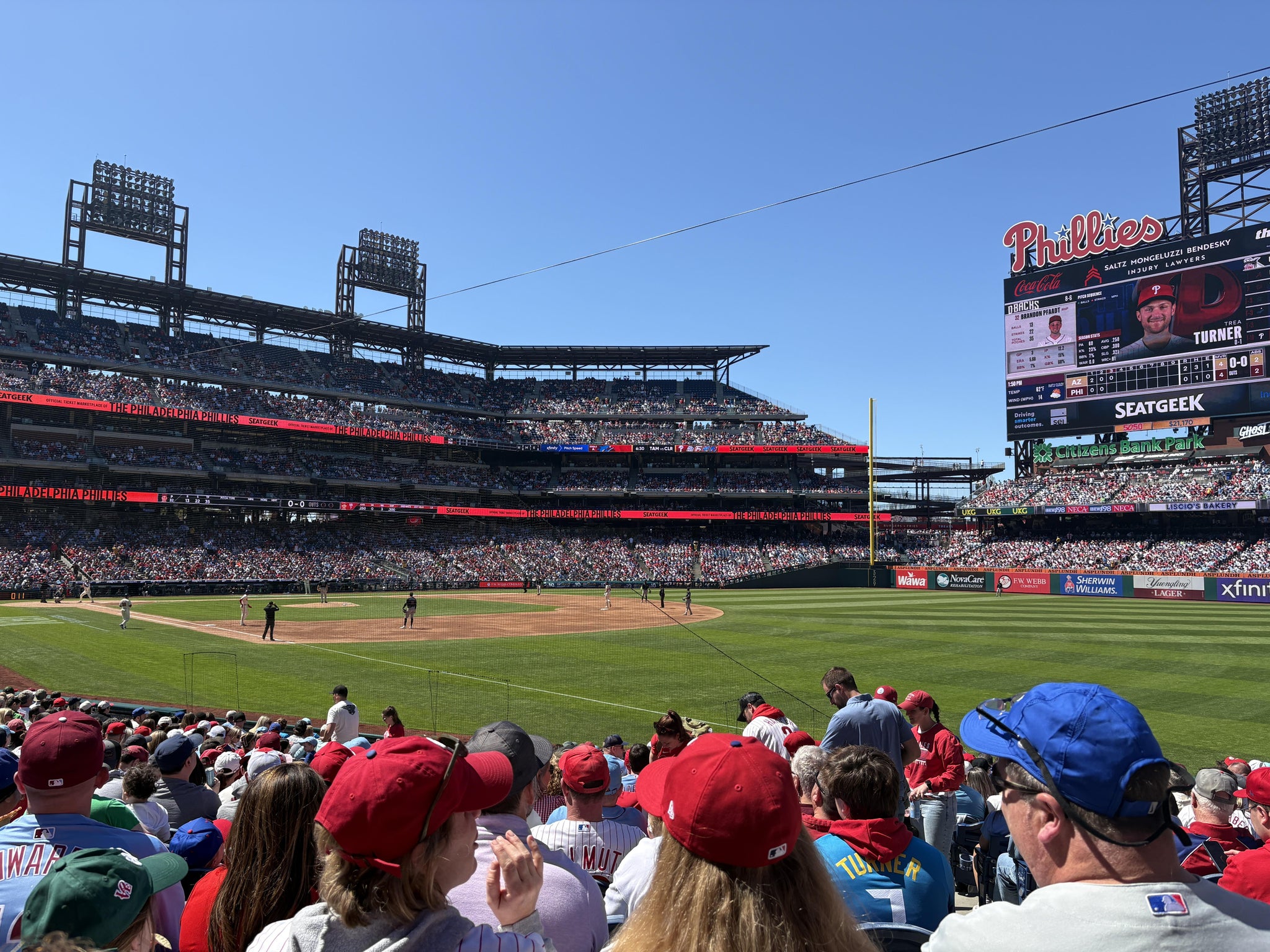 Real Fan View taken from Section 110 at Citizens Bank Park by Shane G
