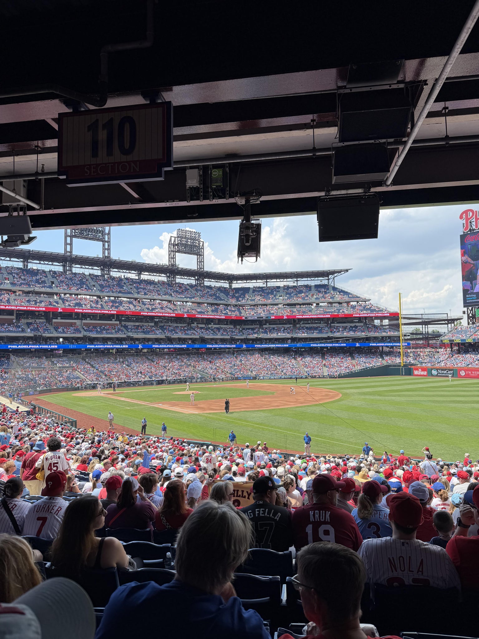 Real Fan View taken from Section 110 at Citizens Bank Park by Jamie S