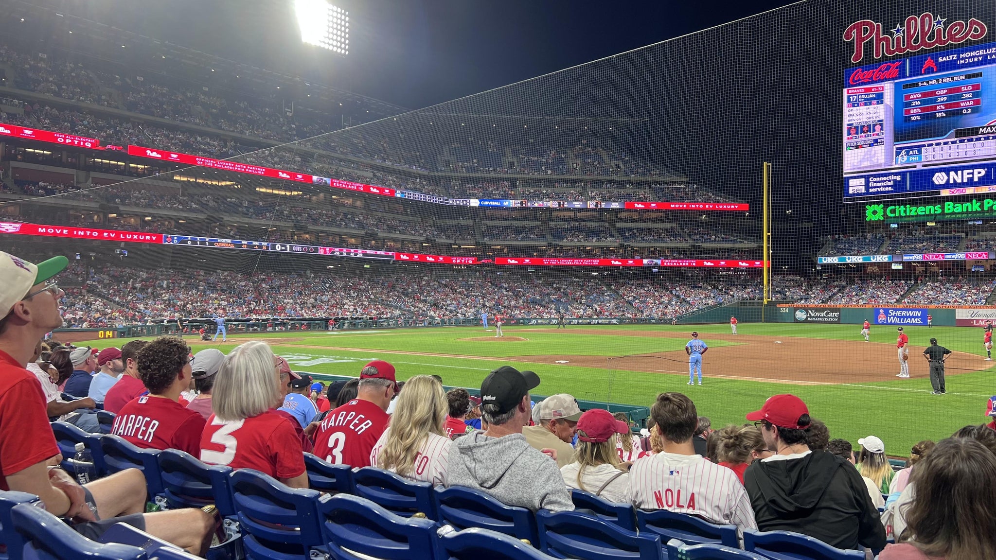 Vue réelle des fans prise de la Section 114 au site Citizens Bank Park par Carrie Z