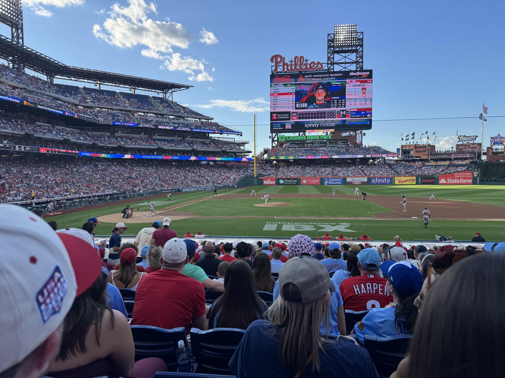 Real Fan View taken from Section 117 at Citizens Bank Park by Anthony D