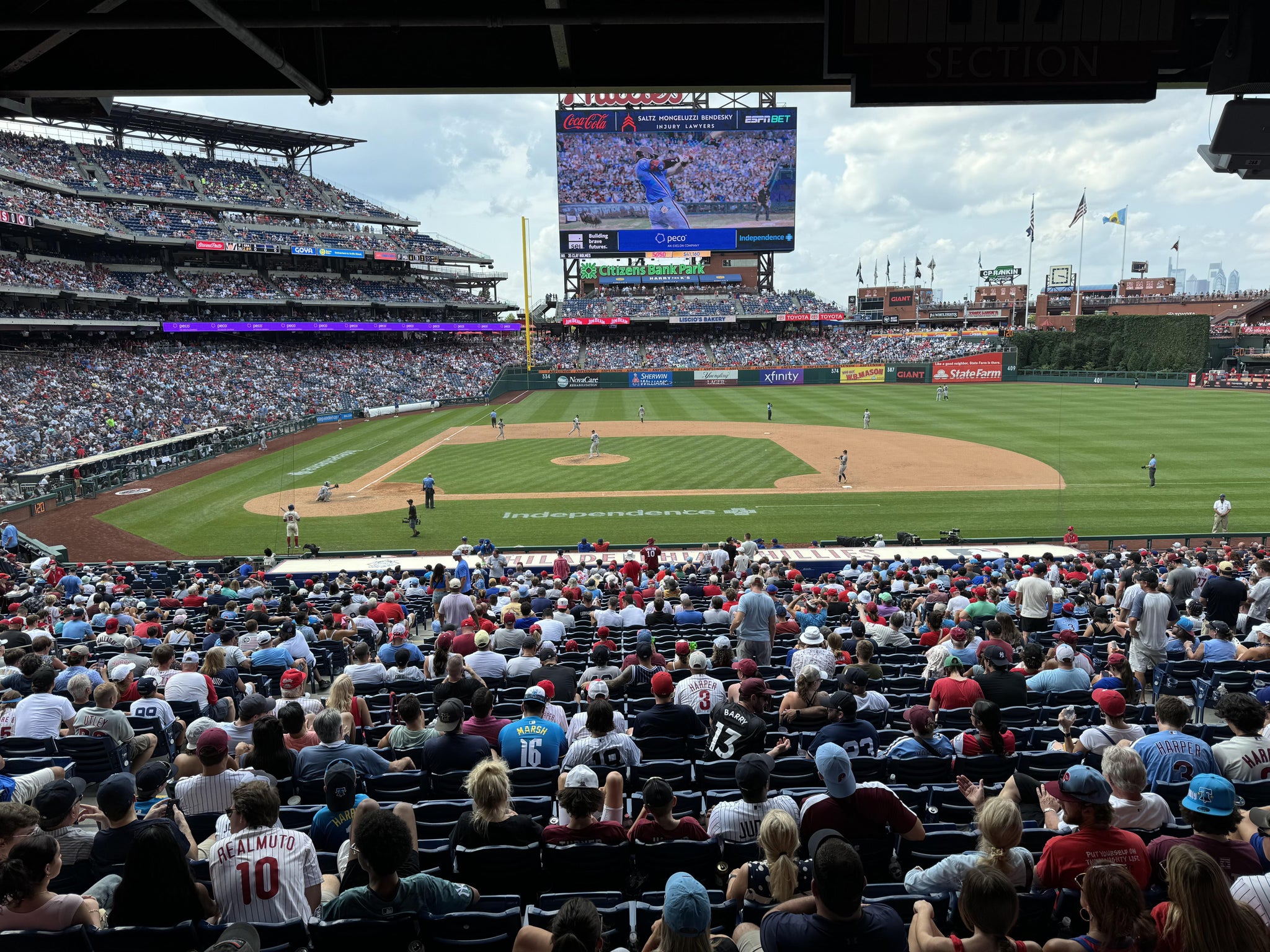 Real Fan View taken from Section 117 at Citizens Bank Park by Richard L
