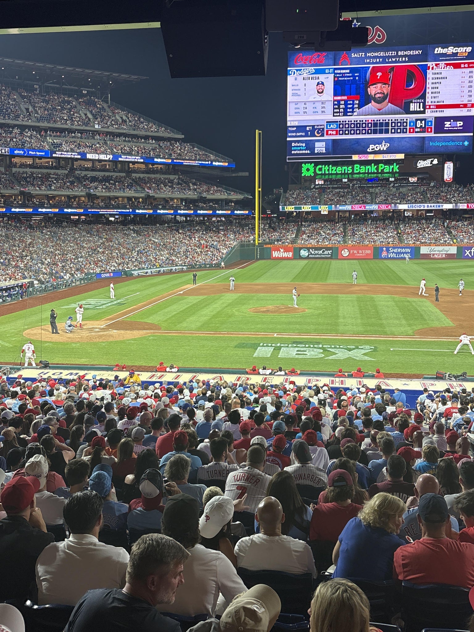 Real Fan View taken from Section 117 at Citizens Bank Park by Linda K
