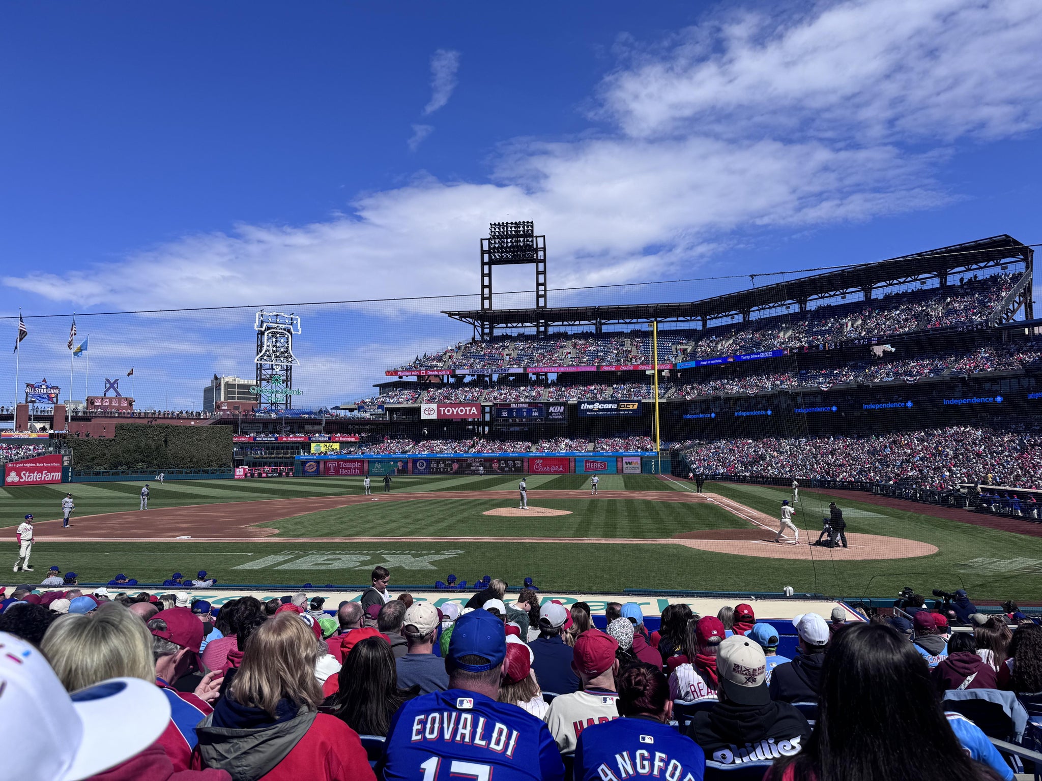 Real Fan View taken from Section 129 at Citizens Bank Park by David L
