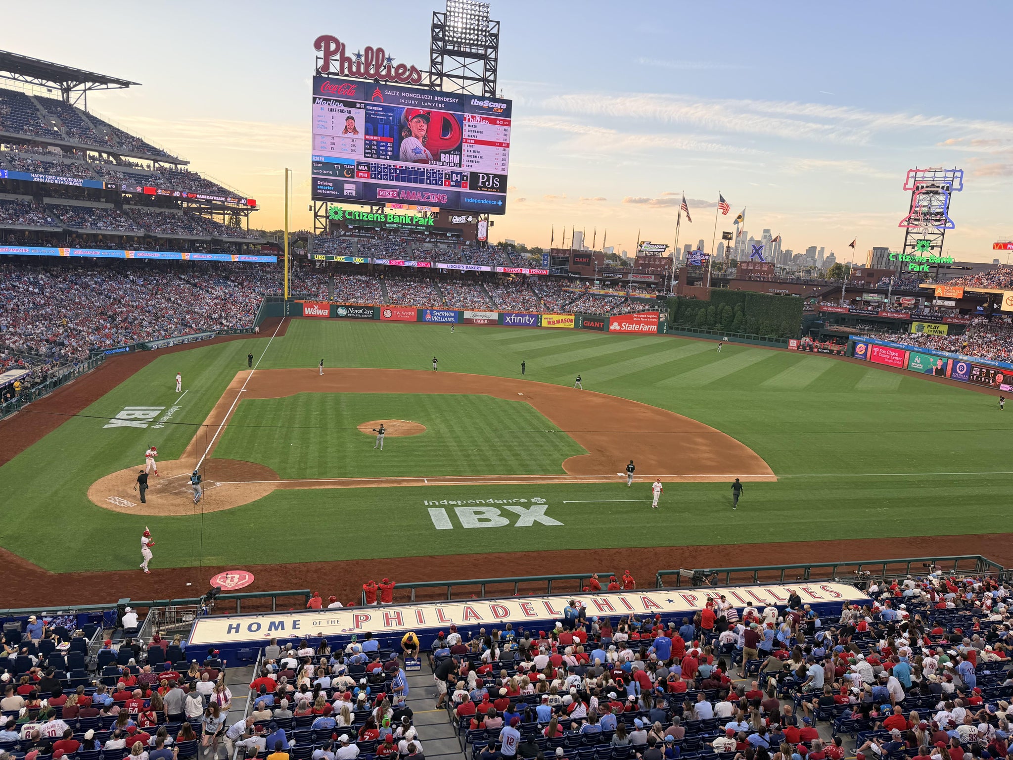 Real Fan View taken from Section 217 at Citizens Bank Park by Peter G