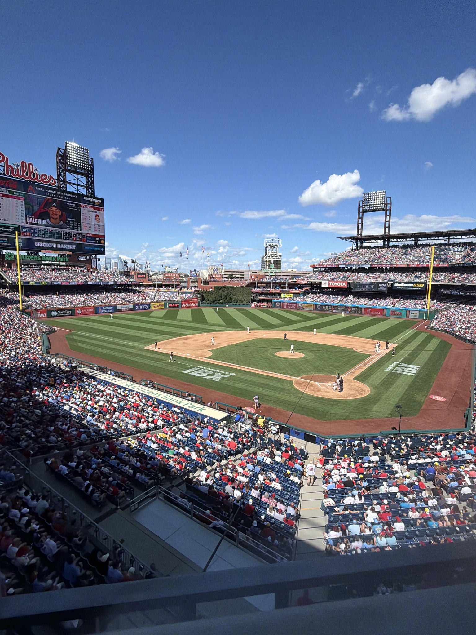 Real Fan View taken from Section 224 at Citizens Bank Park by Dominic M