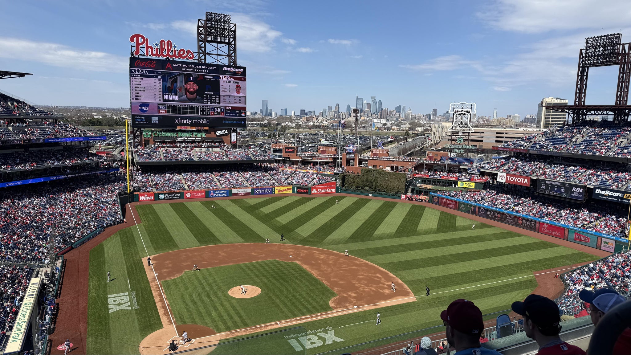 Real Fan View taken from Section 418 at Citizens Bank Park by Ben H