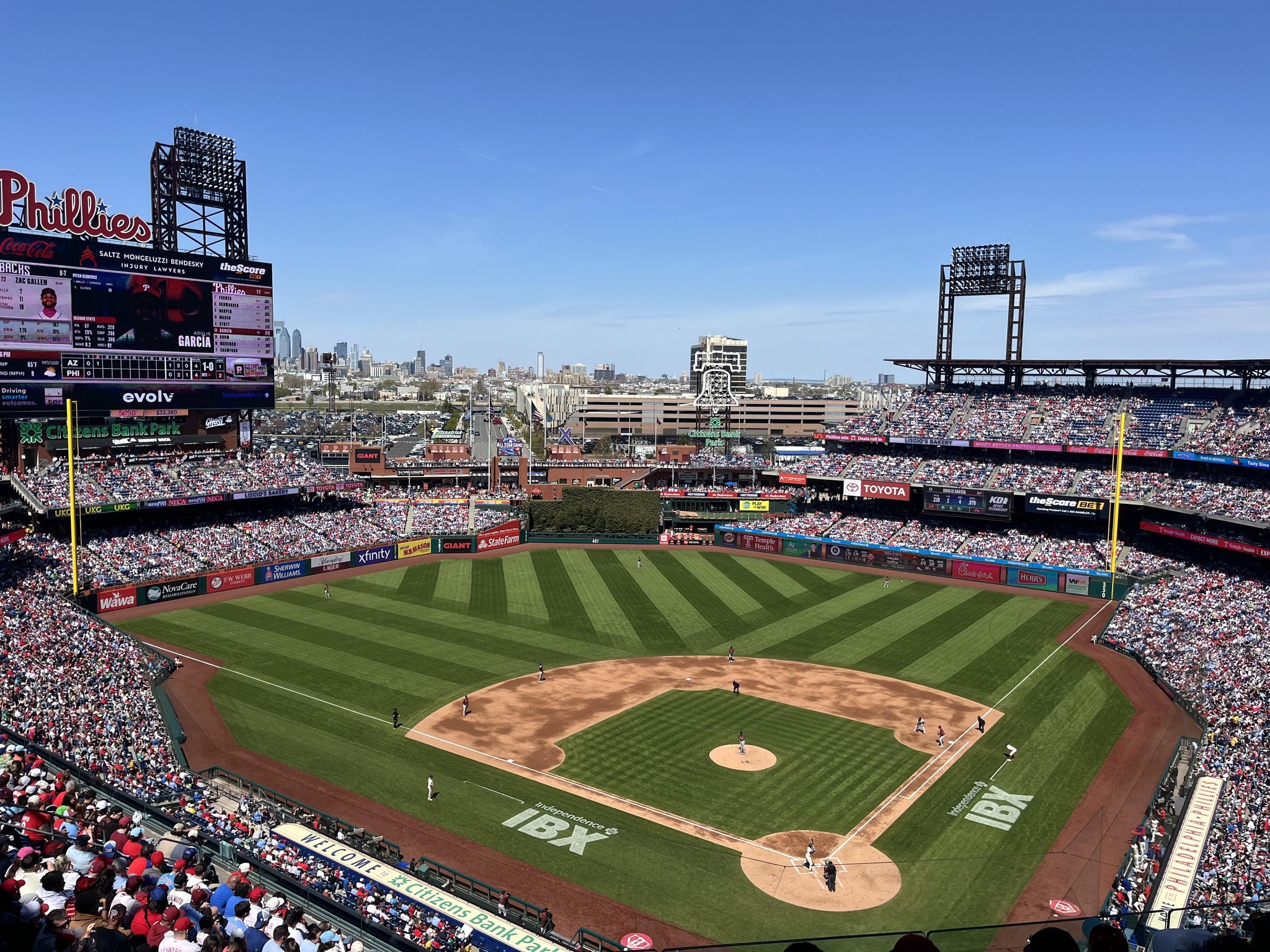 Real Fan View taken from Section 422 at Citizens Bank Park by Katherine B