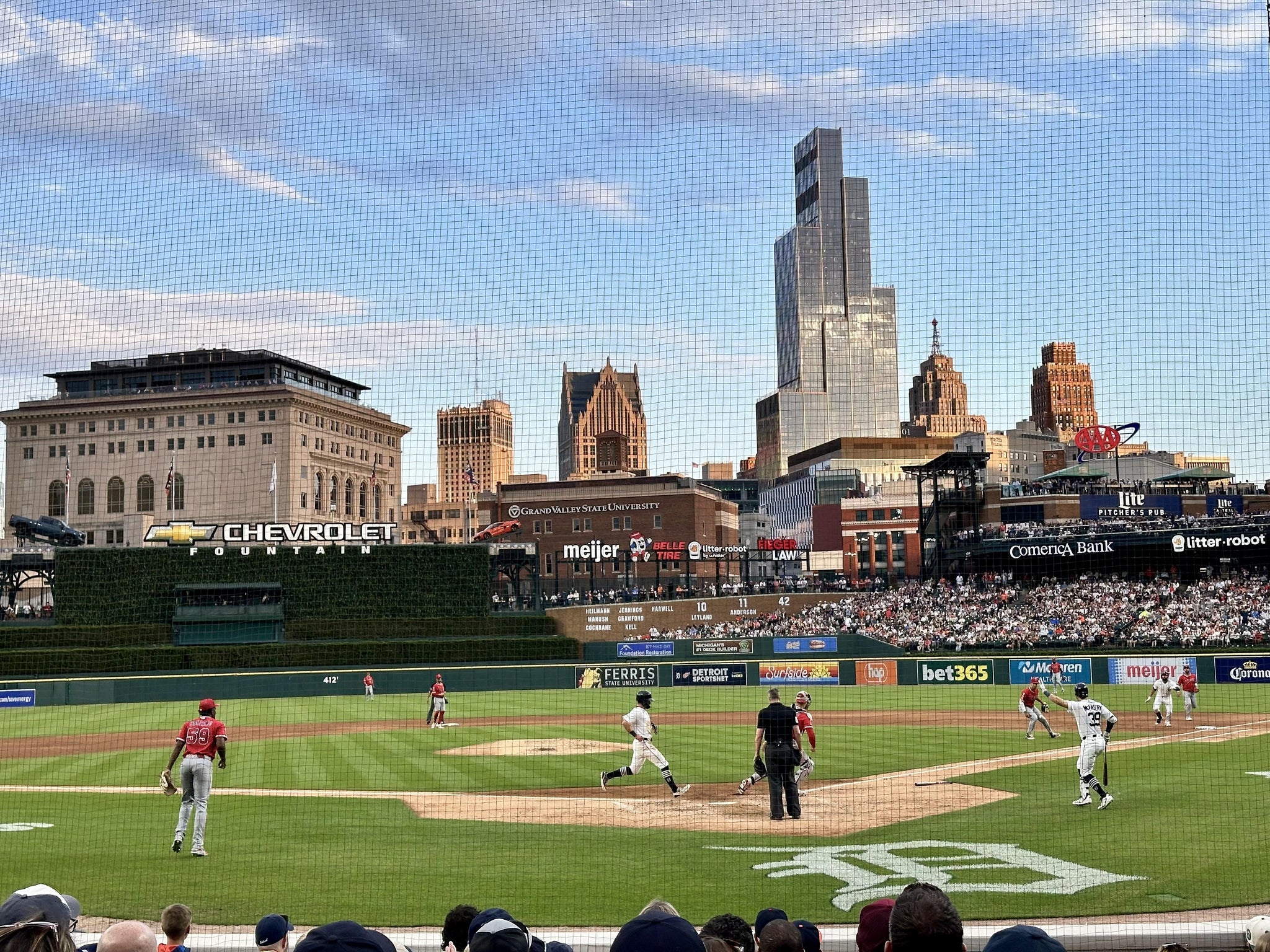Real Fan View taken from Infield Mesh 129 at Comerica Park by Leia M
