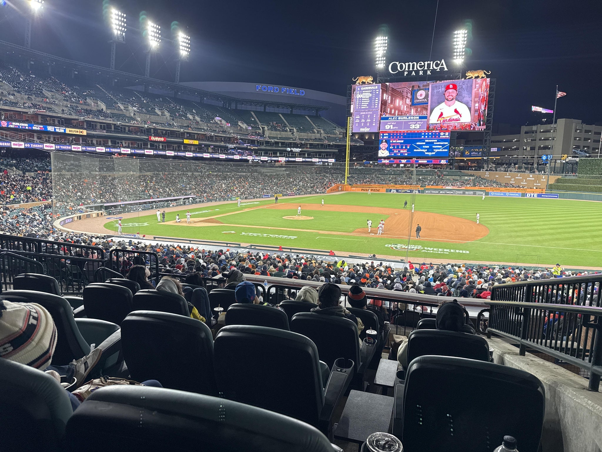 Real Fan View taken from Tiger DEN 120 at Comerica Park by David R