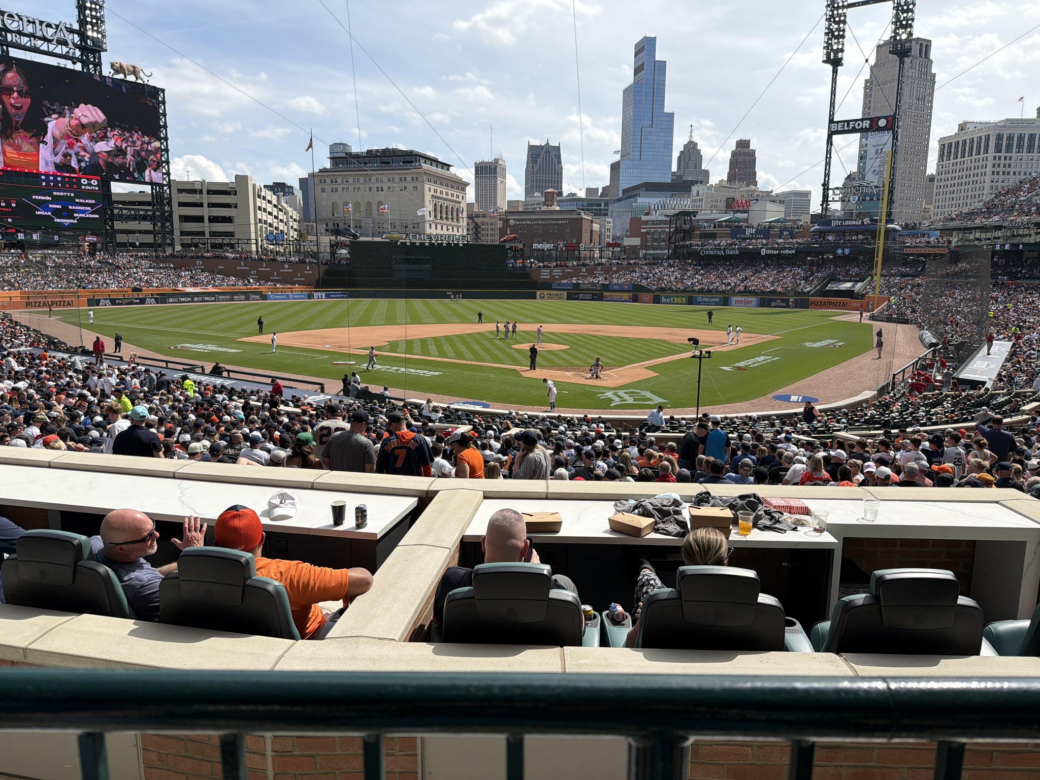 Real Fan View taken from Tiger DEN 129 A at Comerica Park by Dave D