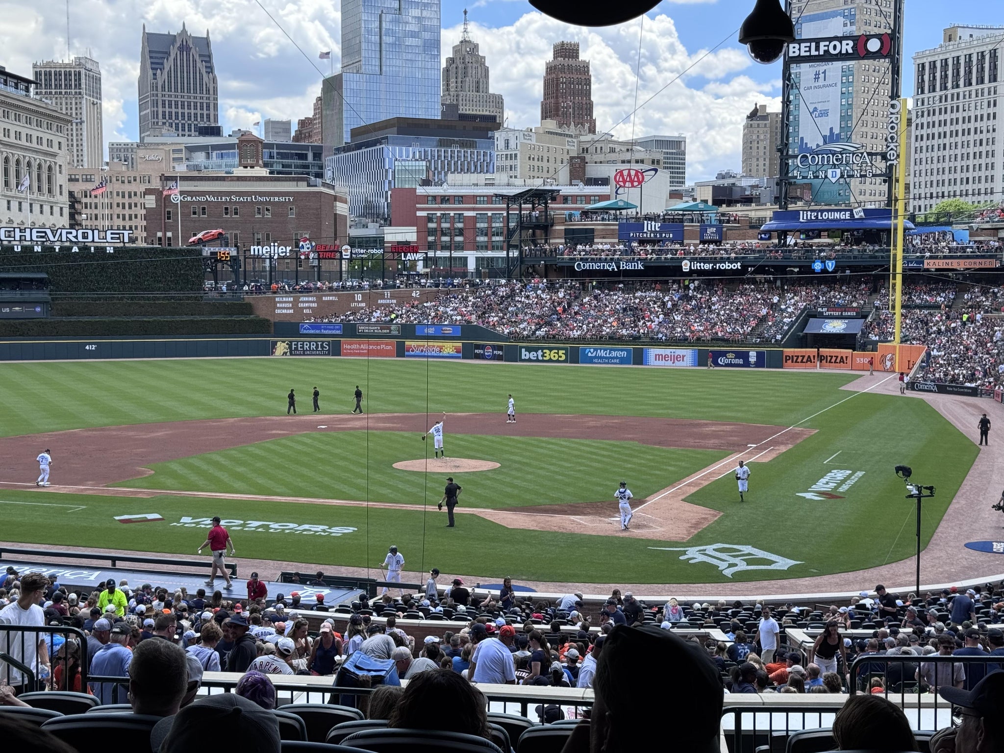 Real Fan View taken from Tiger DEN 130 at Comerica Park by Aleks S