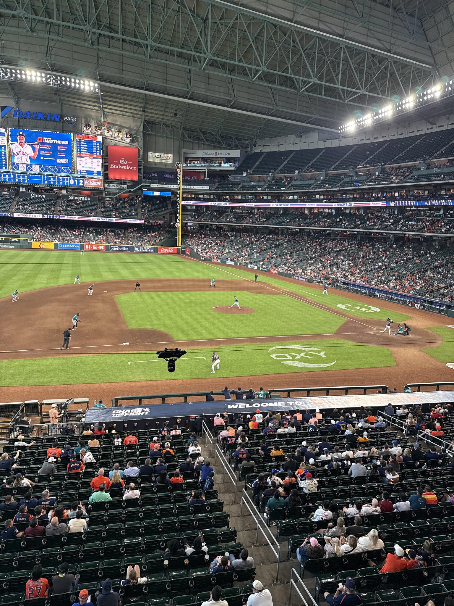 Real Fan View taken from Section 212 at Daikin Park by Timothy K