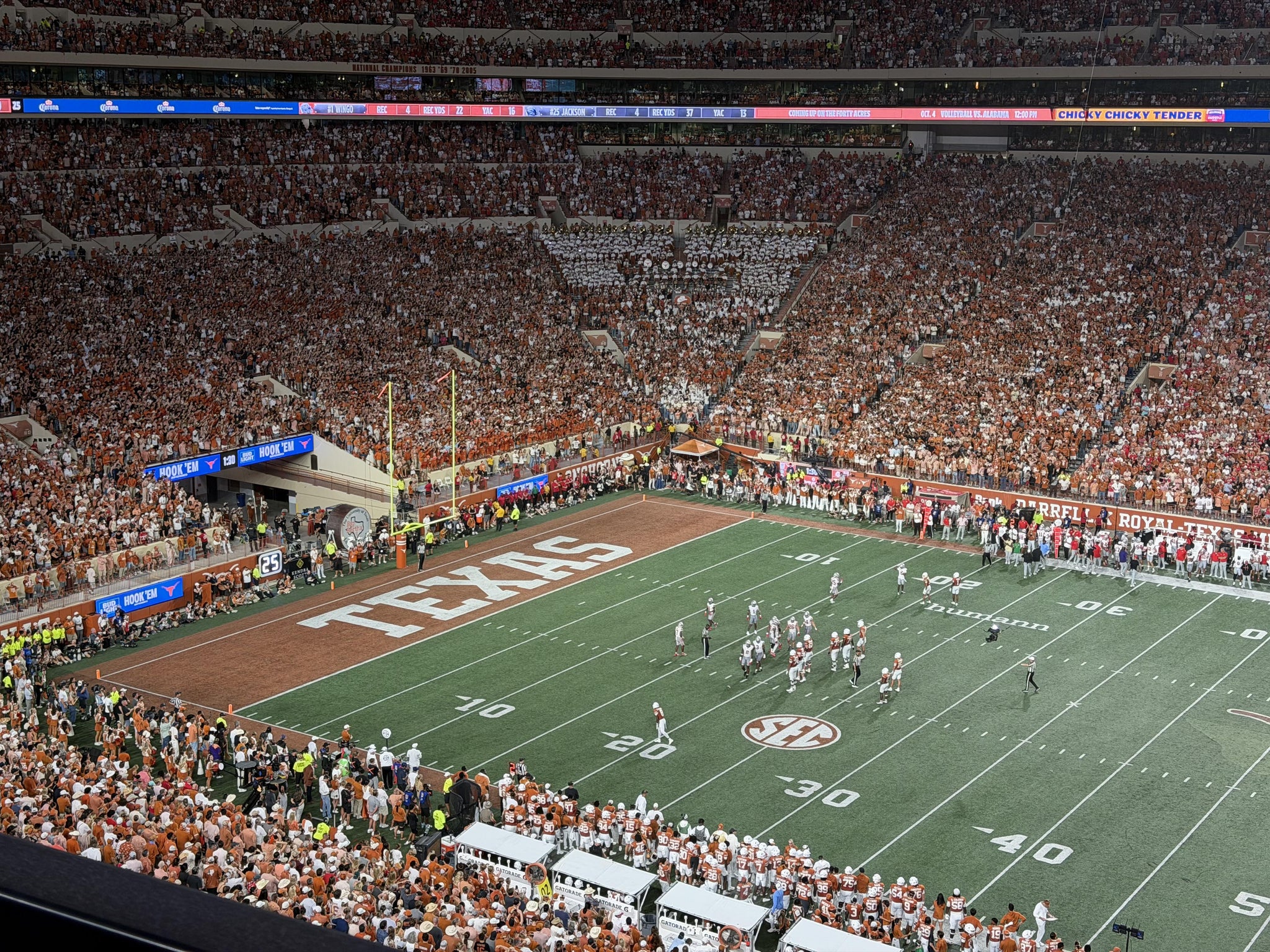 Real Fan View taken from Section 104 at Darrell K Royal - Texas Memorial Stadium by Aashin G