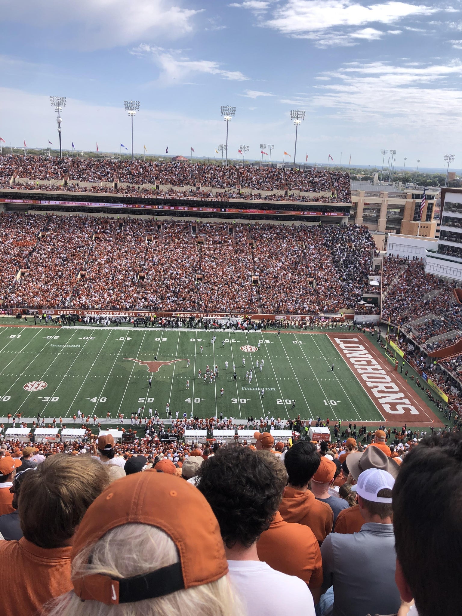 Real Fan View taken from Section 104 at Darrell K Royal - Texas Memorial Stadium by Robert M