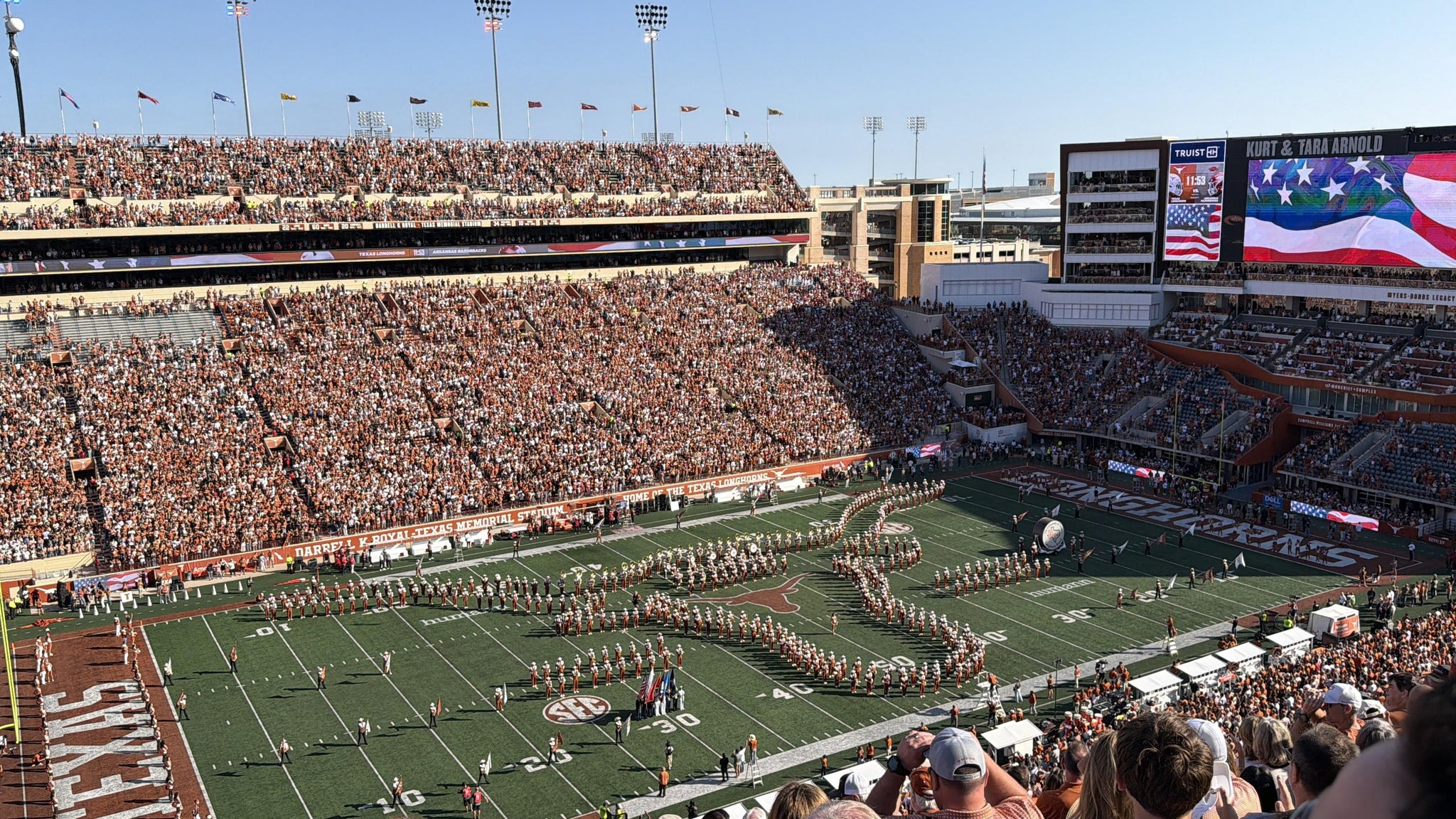 Real Fan View taken from Section 108 at Darrell K Royal - Texas Memorial Stadium by Manuel R