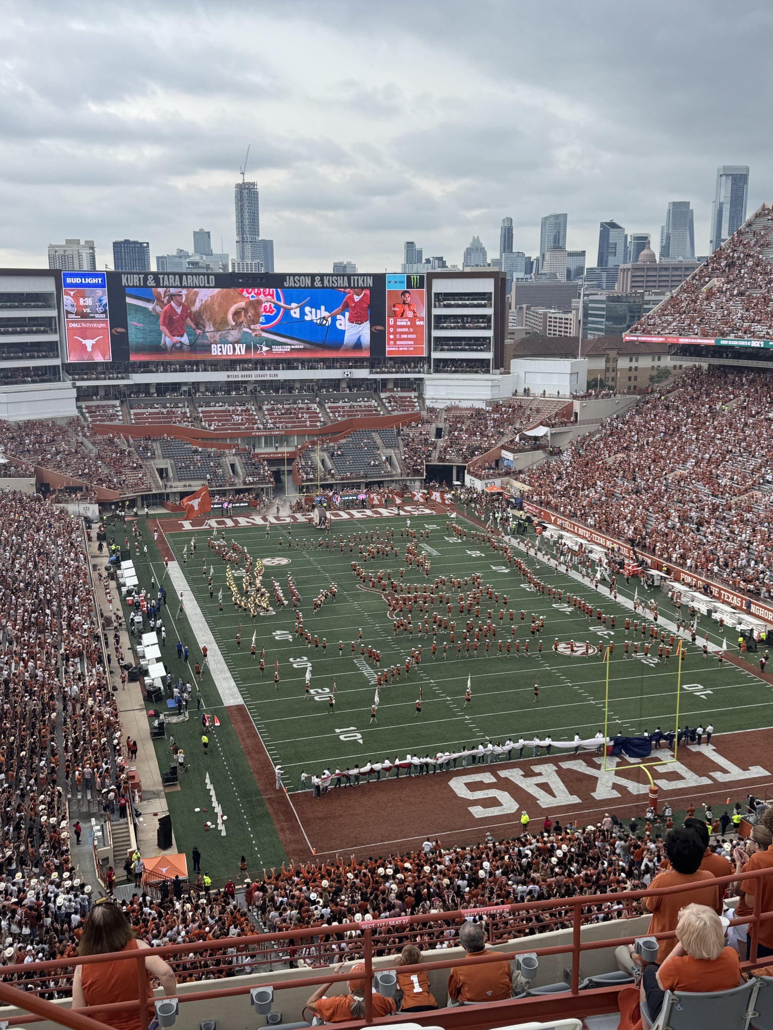 Real Fan View taken from Section 117 at Darrell K Royal - Texas Memorial Stadium by Alex M