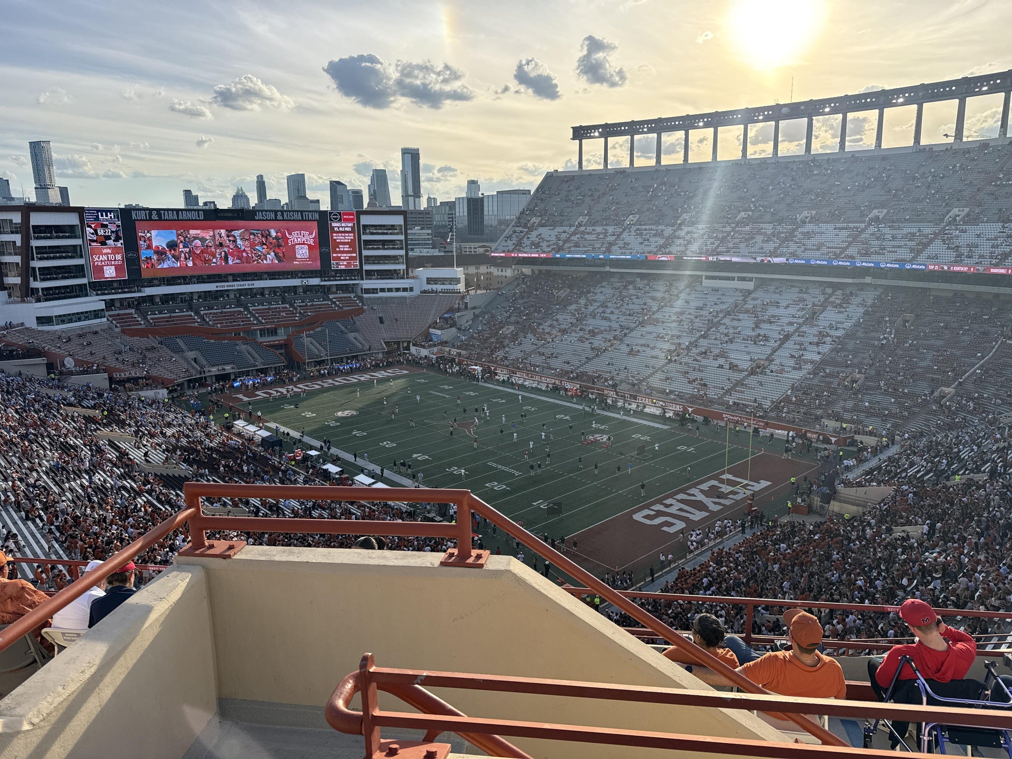 Real Fan View taken from Section 121 at Darrell K Royal - Texas Memorial Stadium by Alan H