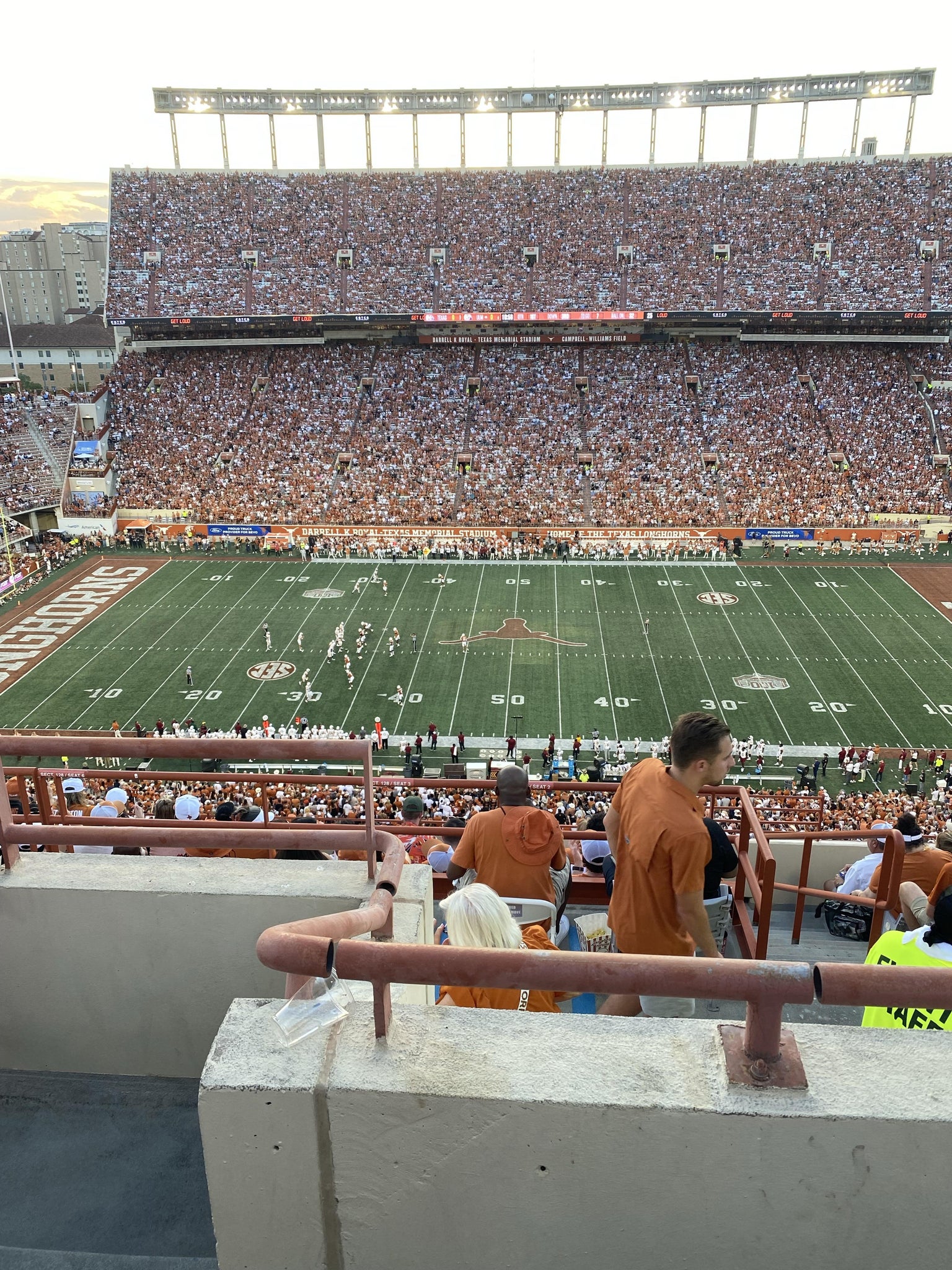 Real Fan View taken from Section 128 at Darrell K Royal - Texas Memorial Stadium by Seamus G