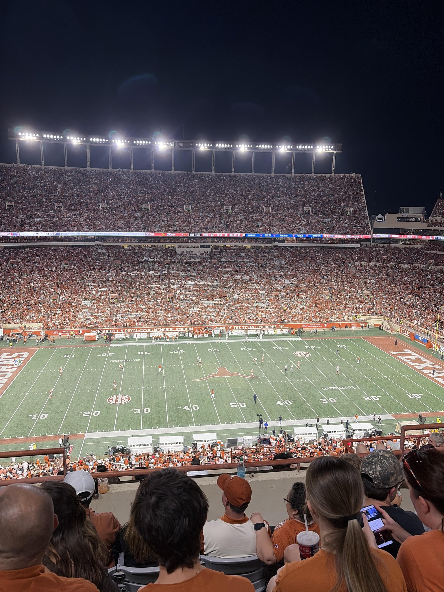 Real Fan View taken from Section 129 at Darrell K Royal - Texas Memorial Stadium by Dylan R