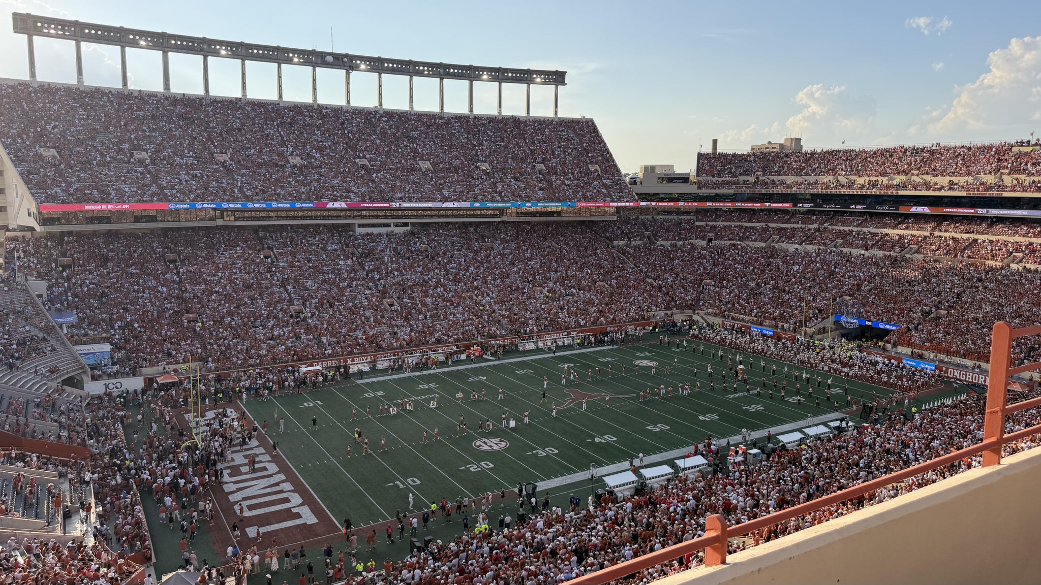 Real Fan View taken from Section 132 at Darrell K Royal - Texas Memorial Stadium by Juanita E