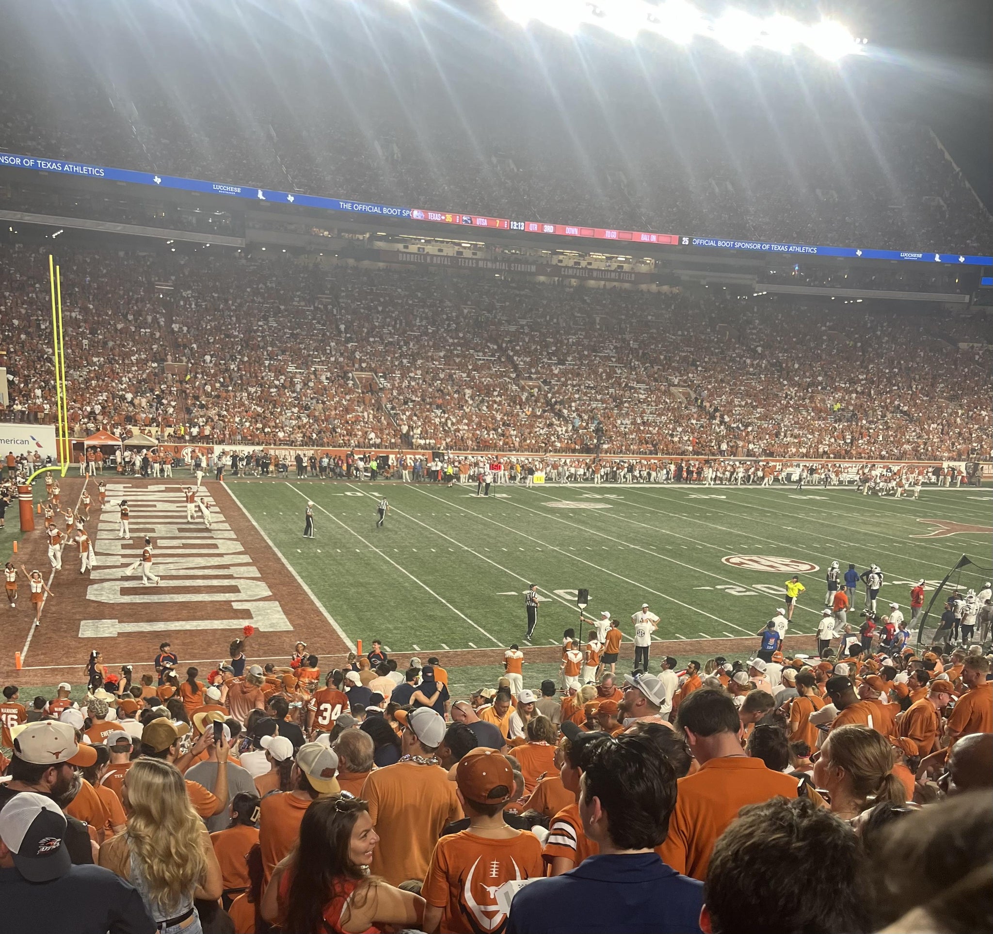 Real Fan View taken from Section 31 at Darrell K Royal - Texas Memorial Stadium by Clark O