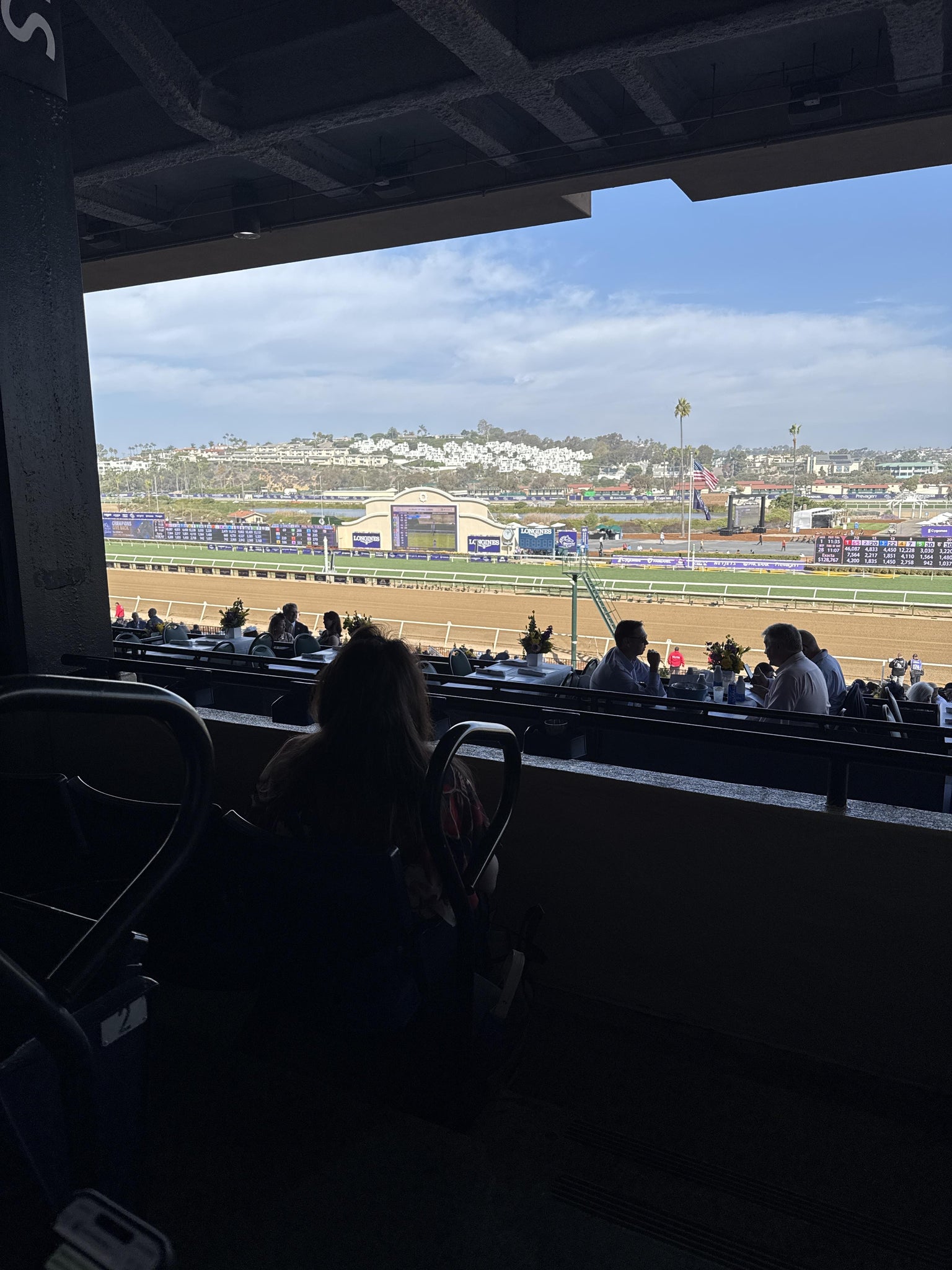 Real Fan View taken from Clubhouse Reserved 5 Level 3 at Del Mar Thoroughbred Club by Willam D