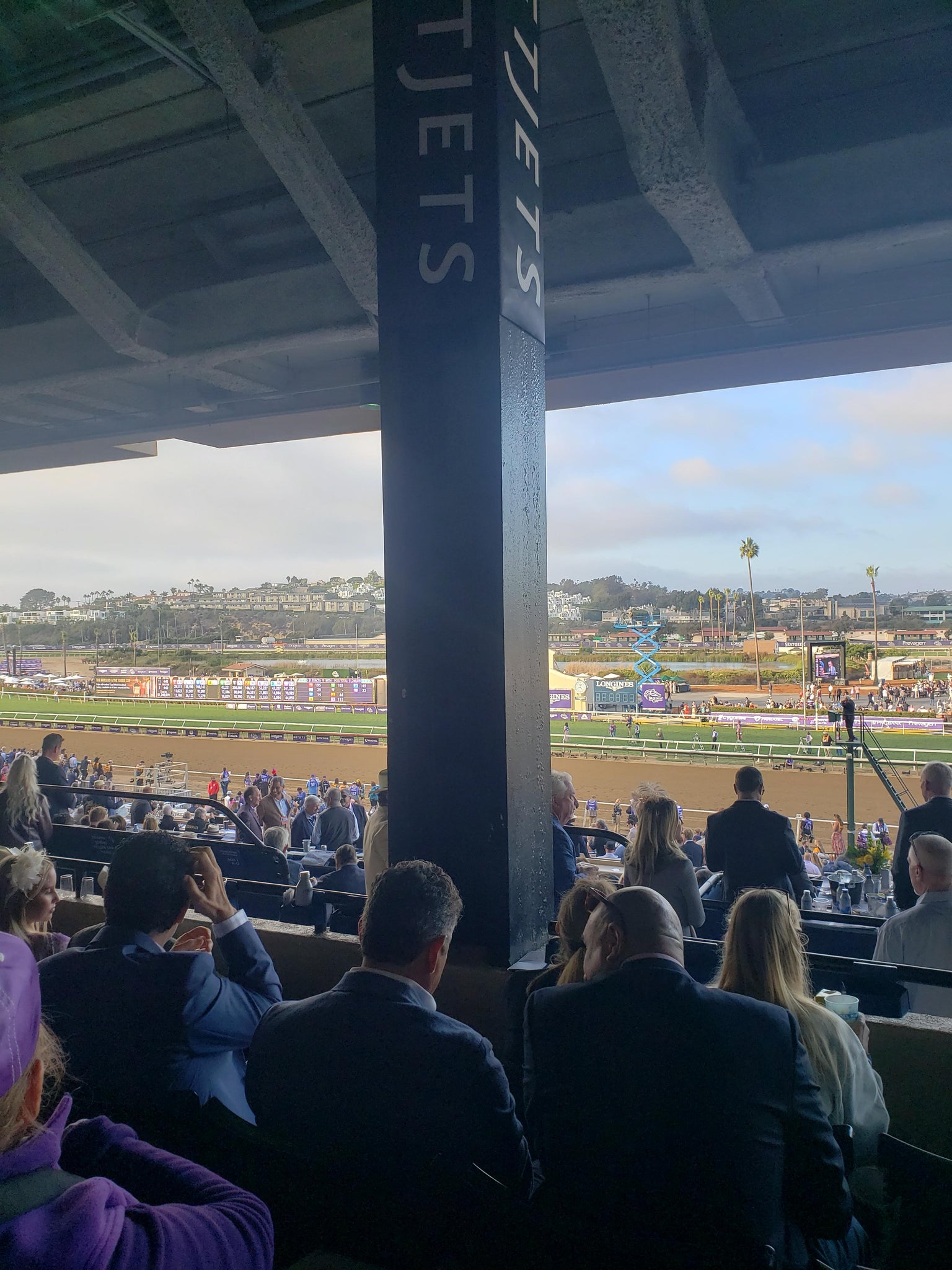 Real Fan View taken from Clubhouse Reserved 6 Level 3 at Del Mar Thoroughbred Club by Jeff S