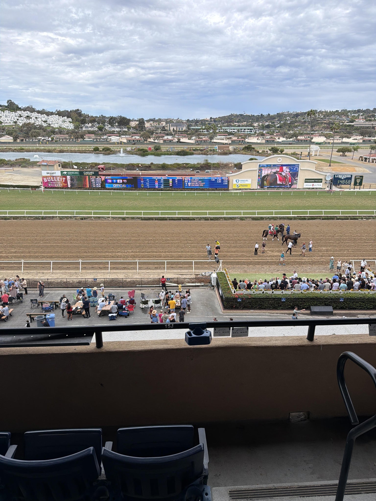 Real Fan View taken from Stretch RUN Box 15 K LVL 4 at Del Mar Thoroughbred Club by Aaron S