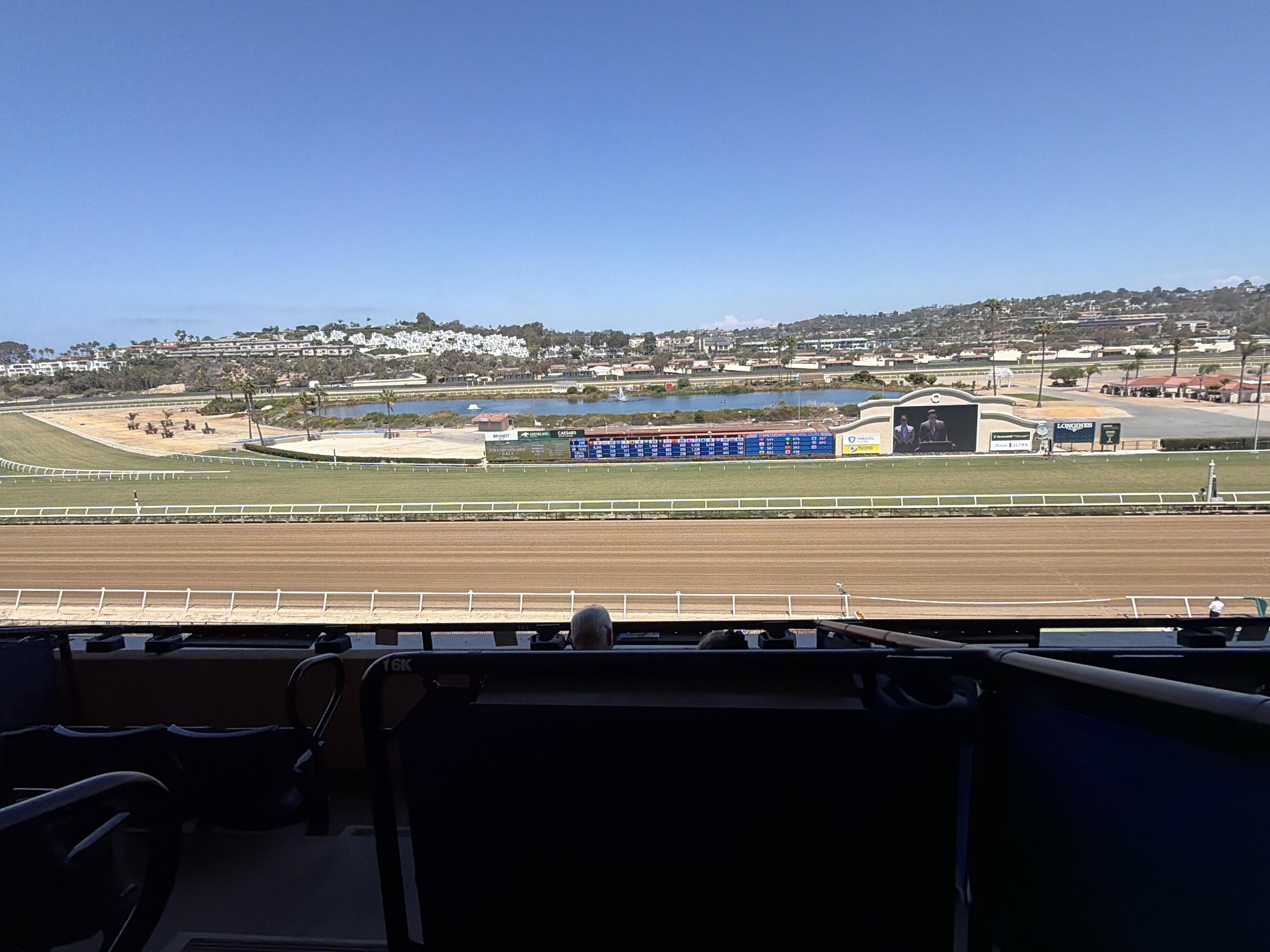 Real Fan View taken from Stretch RUN Box 16 K LVL 4 at Del Mar Thoroughbred Club by Eugene W