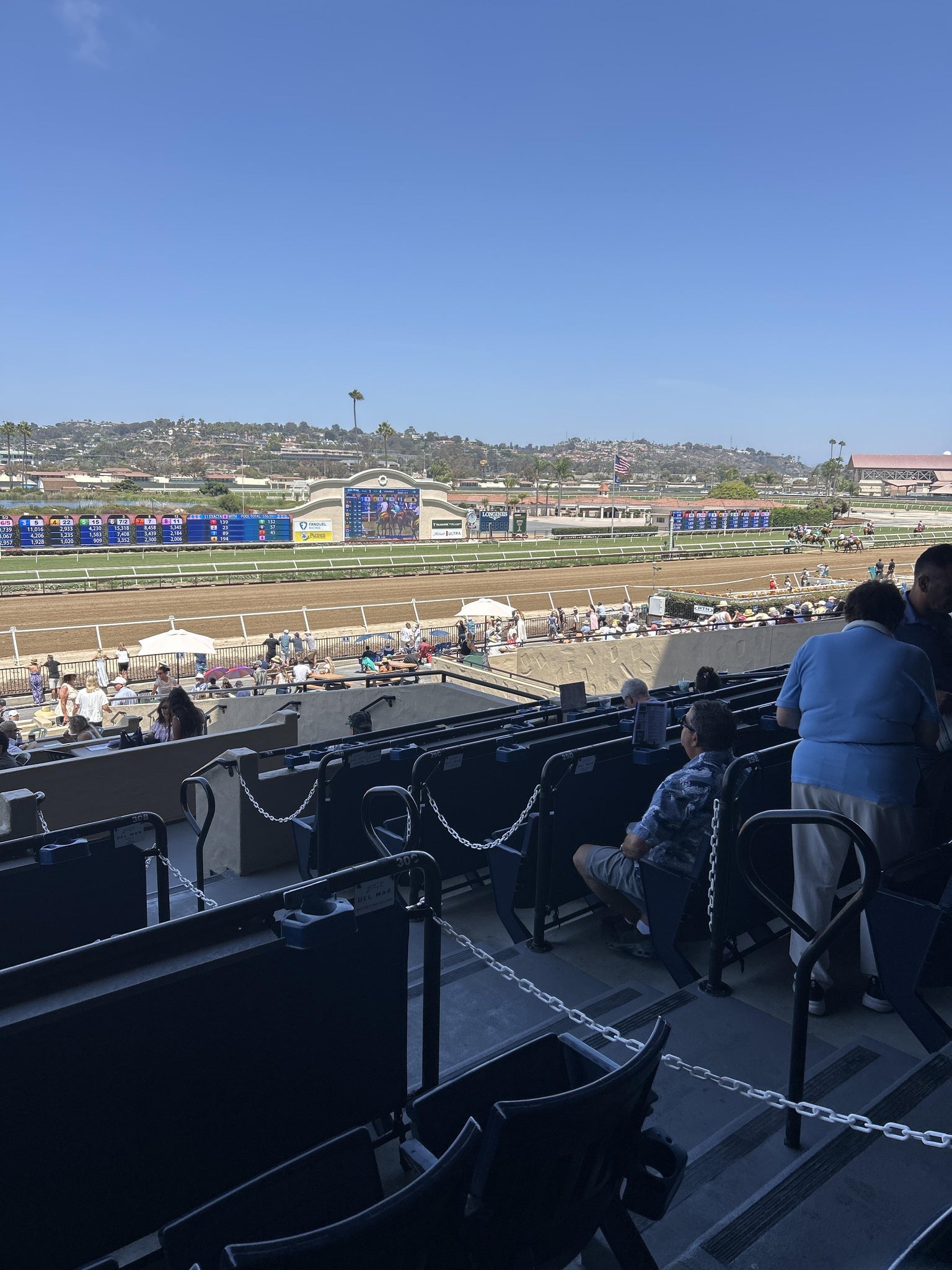 Real Fan View taken from Stretch RUN Box 30 D LVL 2 at Del Mar Thoroughbred Club by Lisa V