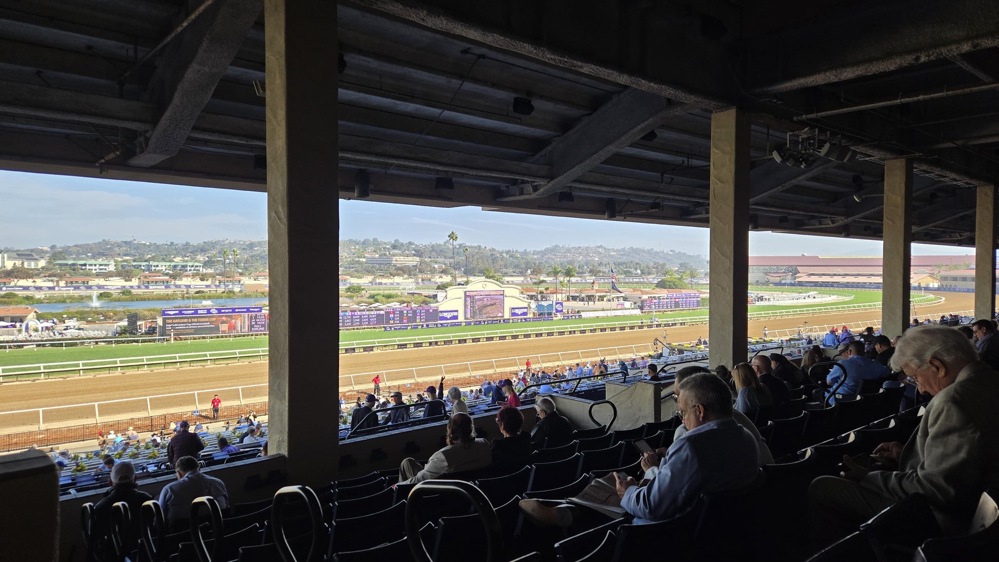 Real Fan View taken from Stretch RUN Reserved 11 Level 3 at Del Mar Thoroughbred Club by Cheryl D
