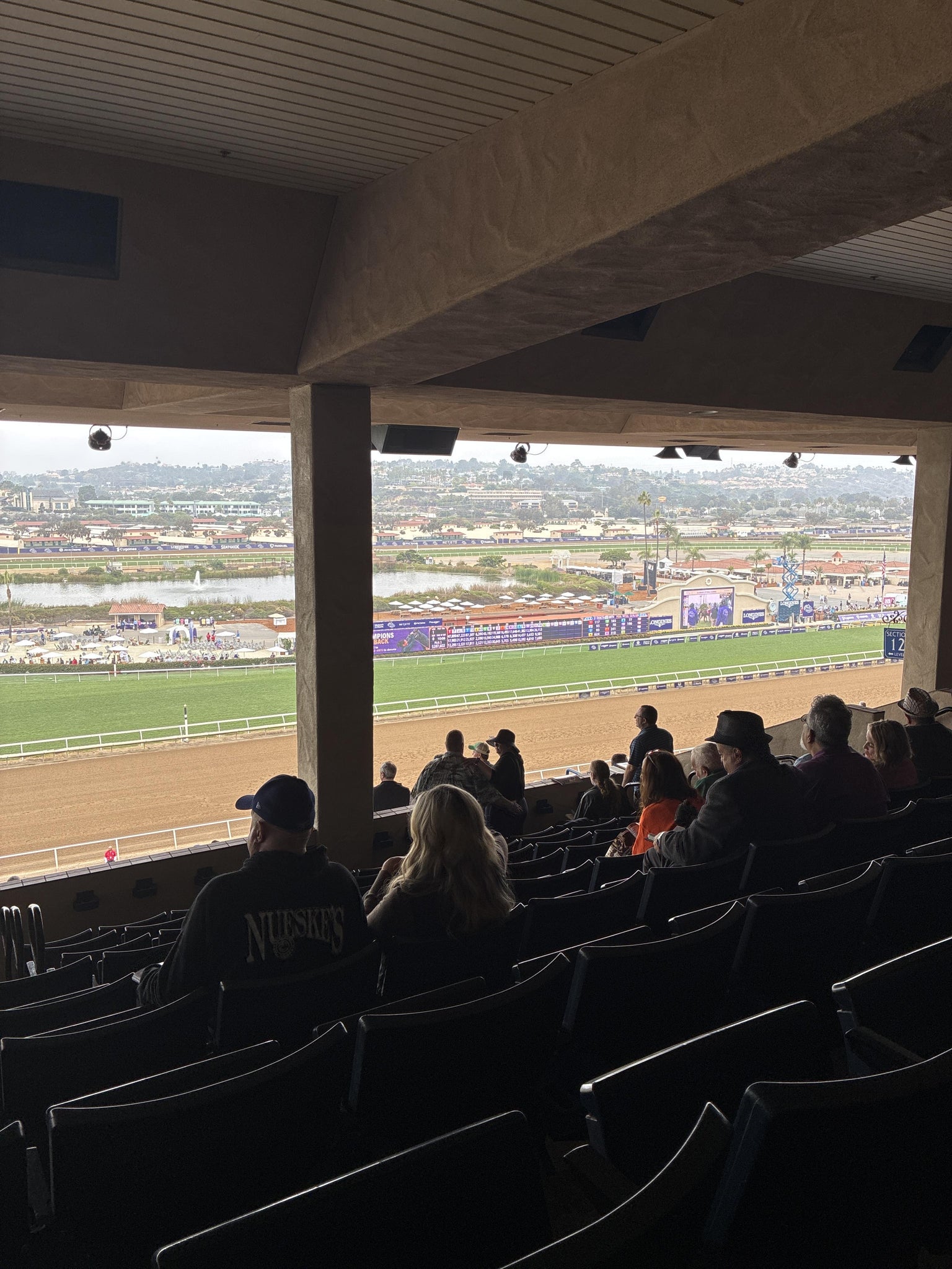 Real Fan View taken from Stretch RUN Reserved 13 Level 5 at Del Mar Thoroughbred Club by Yoshiaki A