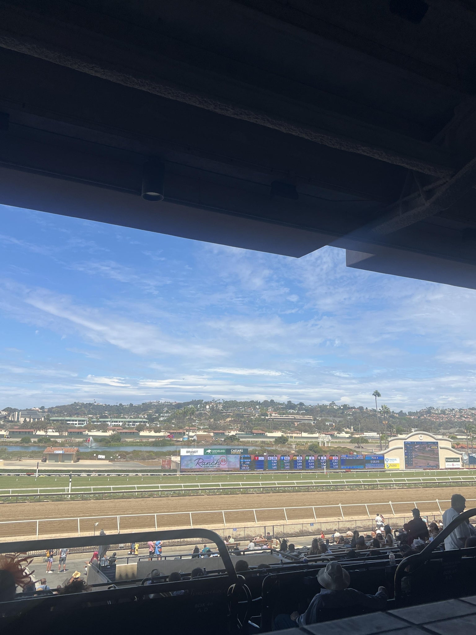 Real Fan View taken from Stretch RUN Seat LVL 3 SEC 13 at Del Mar Thoroughbred Club by Della M