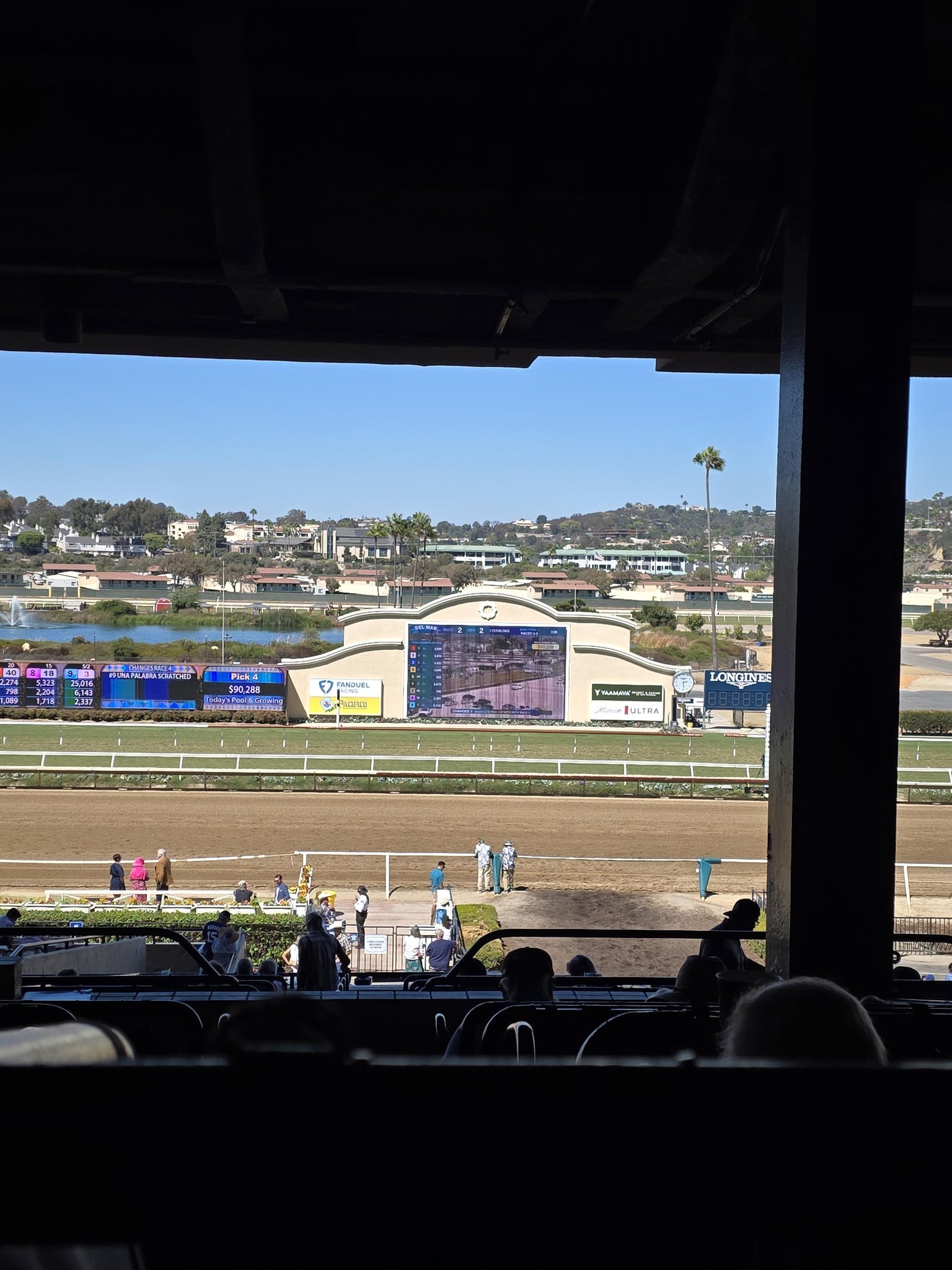 Real Fan View taken from Stretch RUN Seat LVL 3 SEC 2 at Del Mar Thoroughbred Club by Mary G