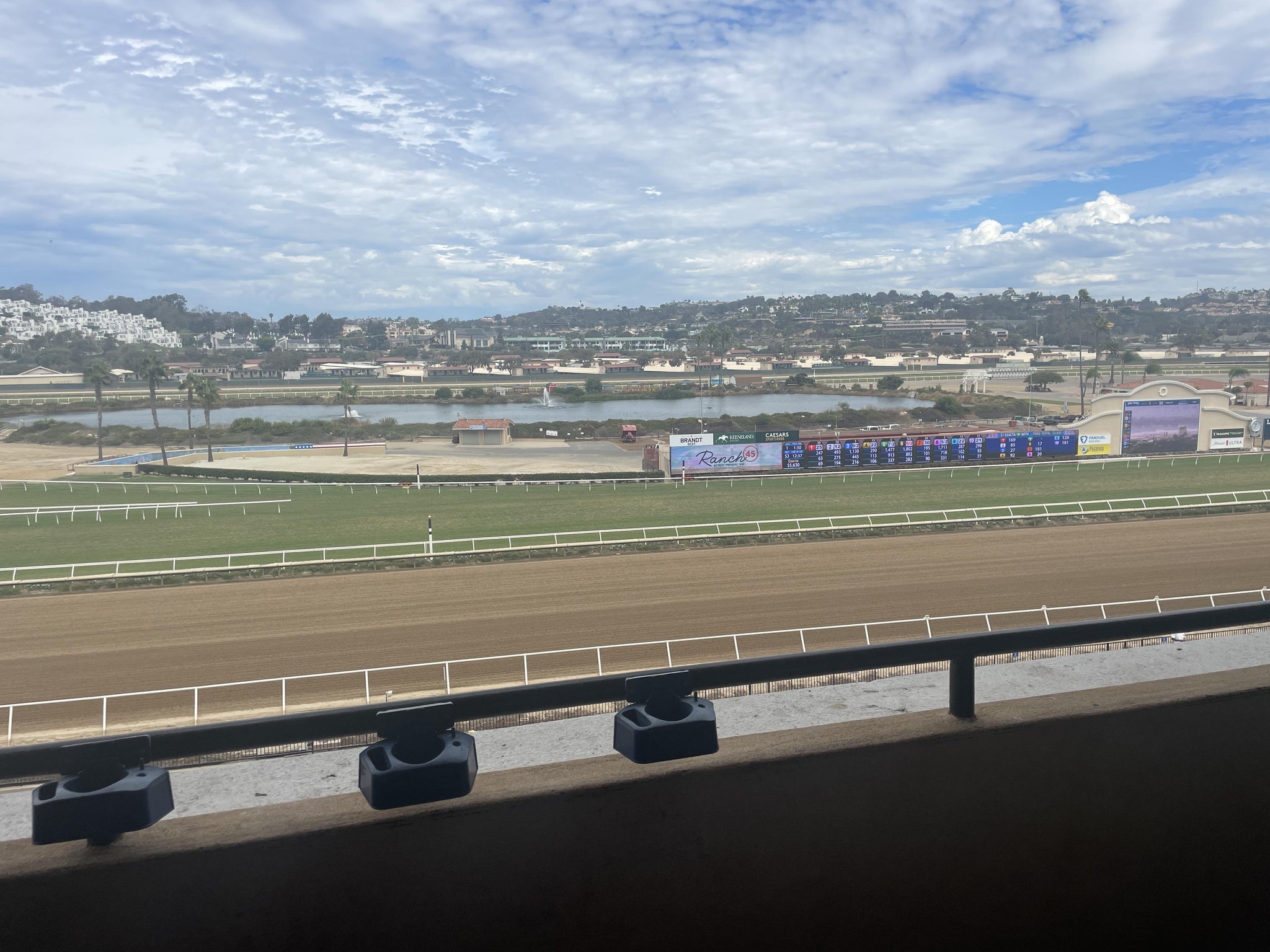 Real Fan View taken from Stretch RUN Seat LVL 4 SEC 12 at Del Mar Thoroughbred Club by Chad W