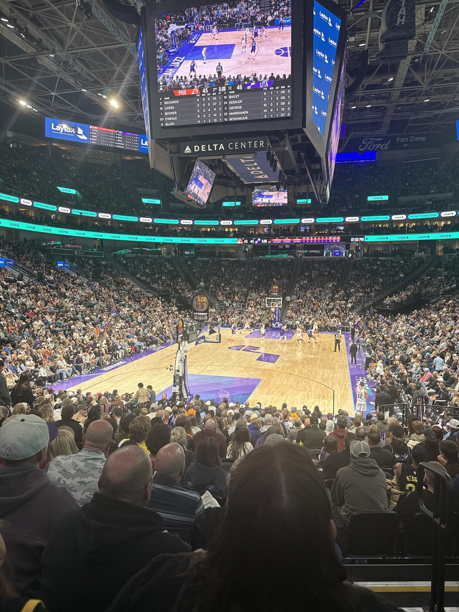 Real Fan View taken from Section 12 at Delta Center by Michael J