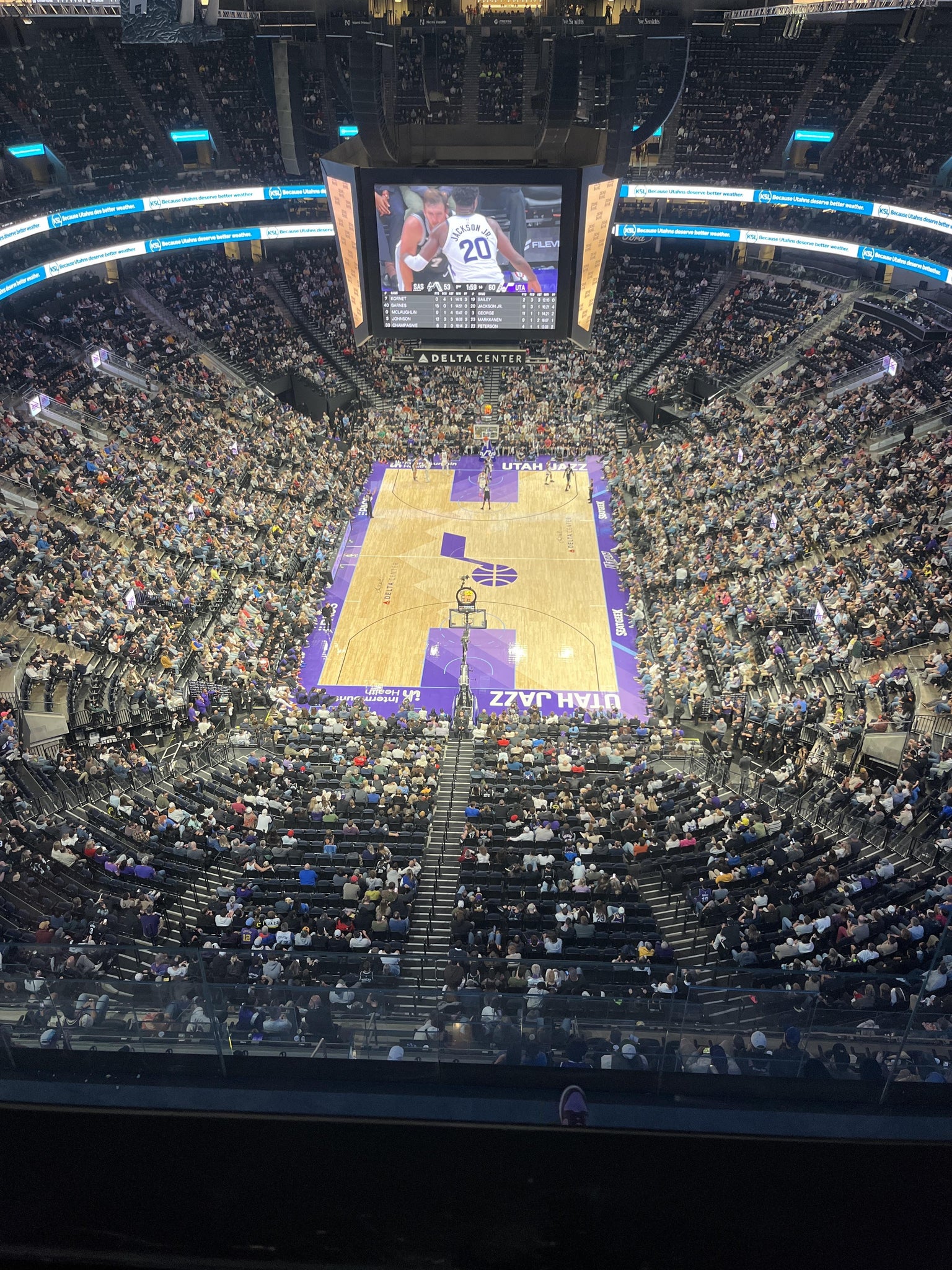 Real Fan View taken from Section 600 at Delta Center by David F