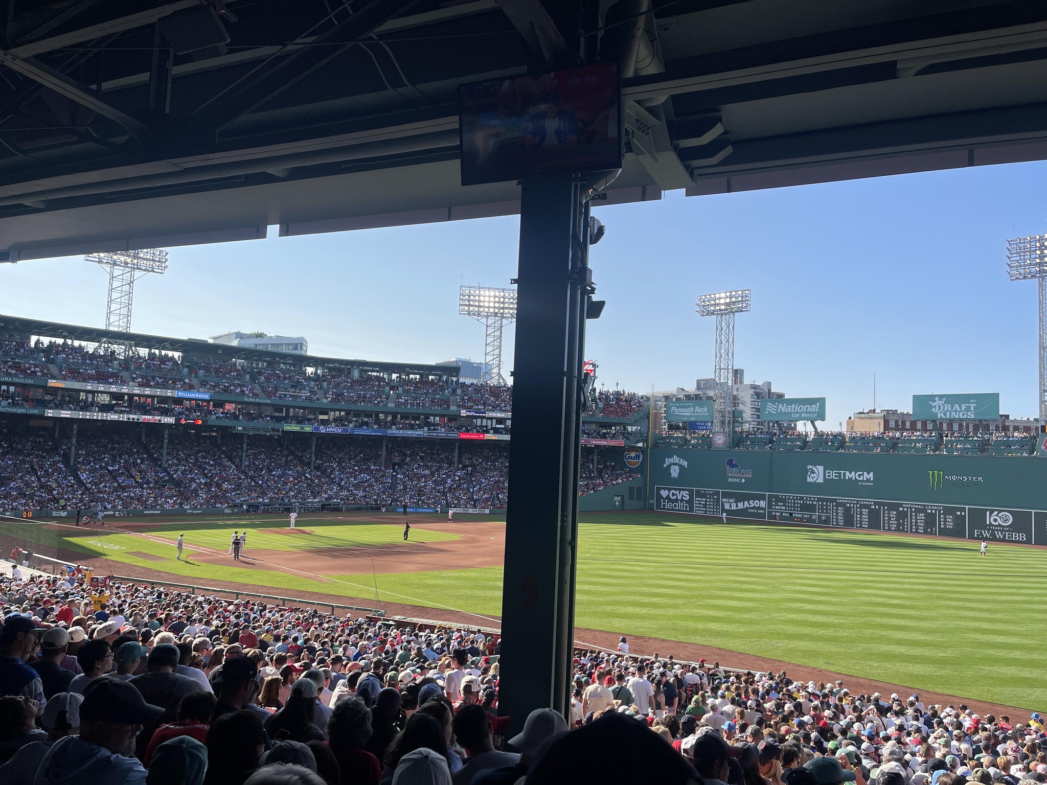 Vue réelle des fans prise de la Grandstand 9 au site Fenway Park par Jessica R