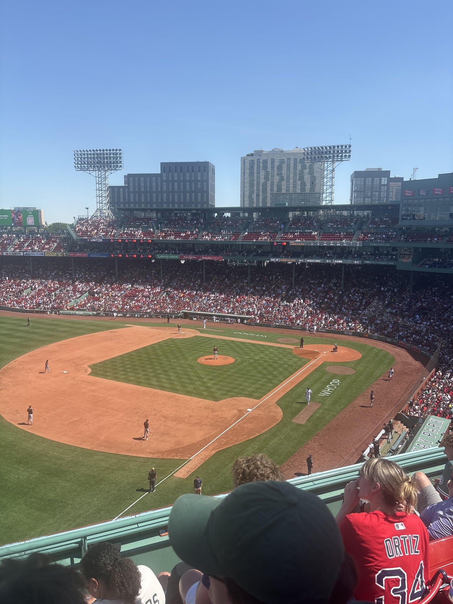 Real Fan View taken from Left Field Aura Pavilion Reserved 16 at Fenway Park by Elizabeth W
