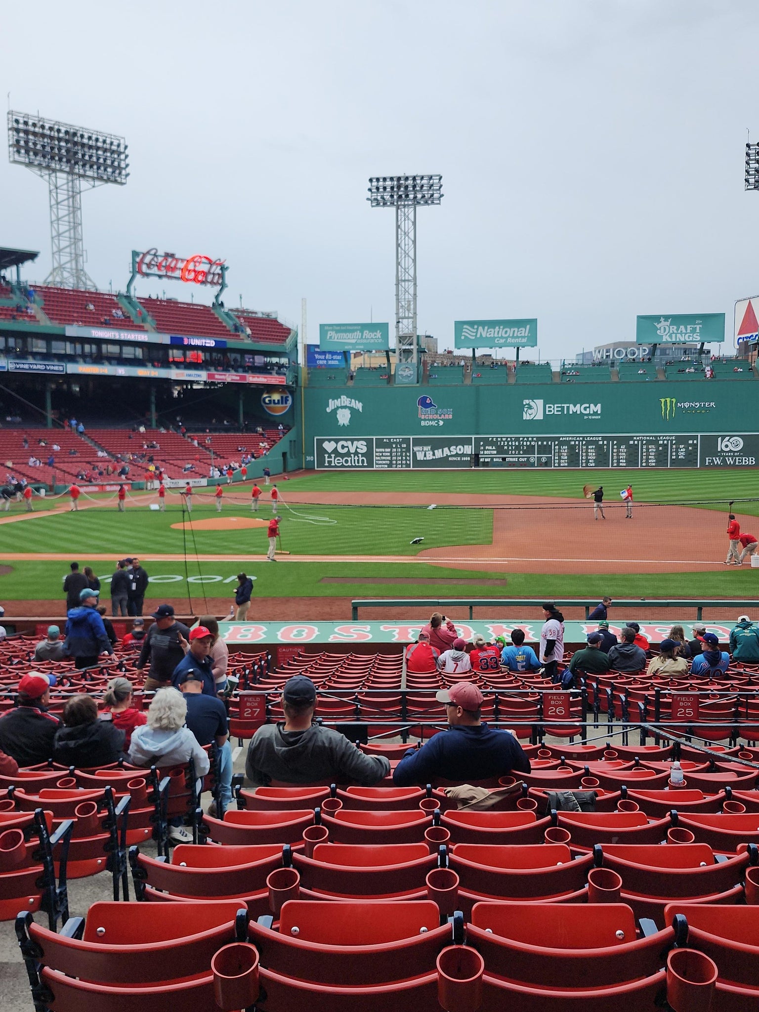 Vue réelle des fans prise de la Loge Box 113 au site Fenway Park par Joseph V