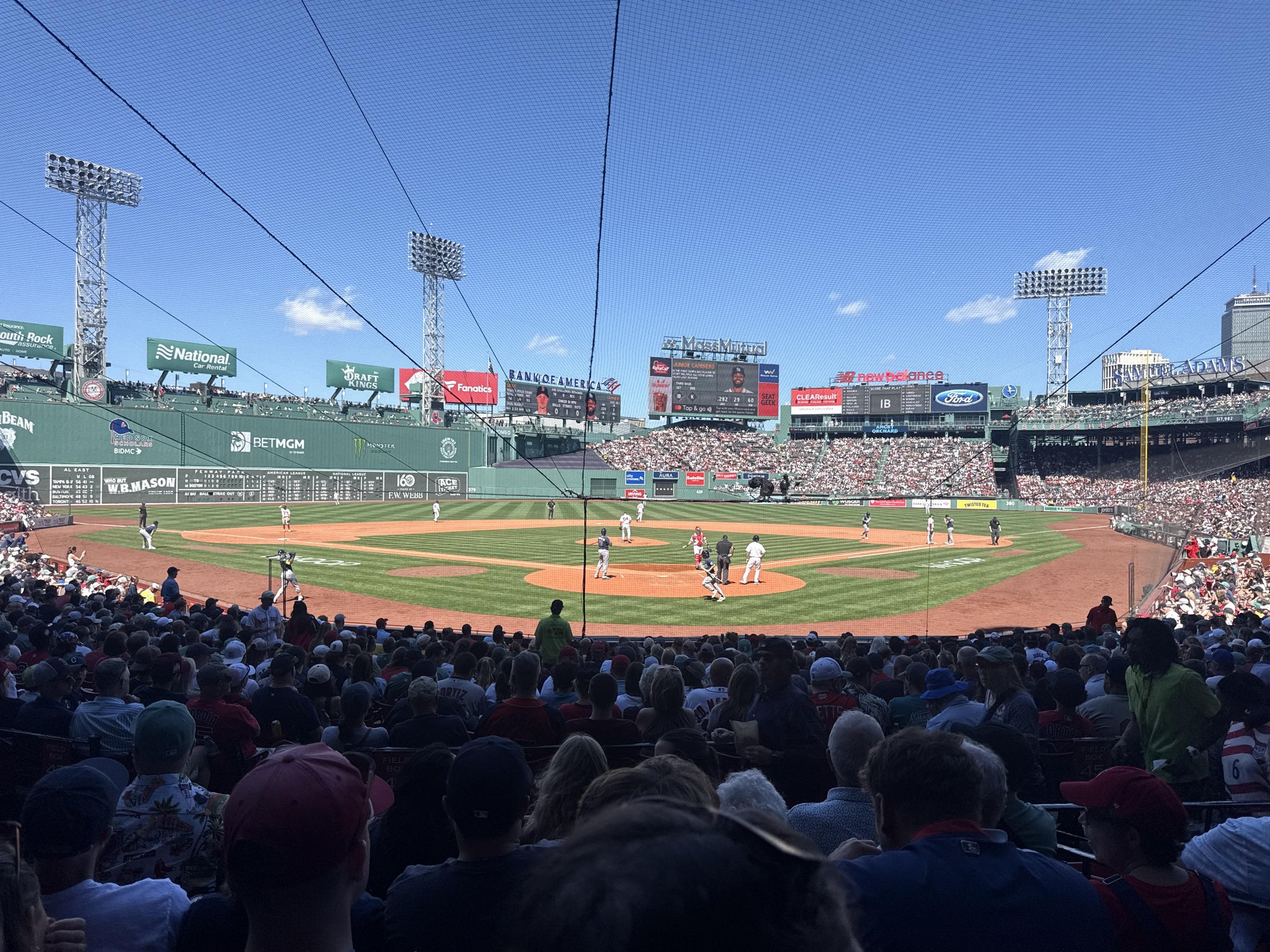 Vue réelle des fans prise de la Loge Box 132 au site Fenway Park par Michael S