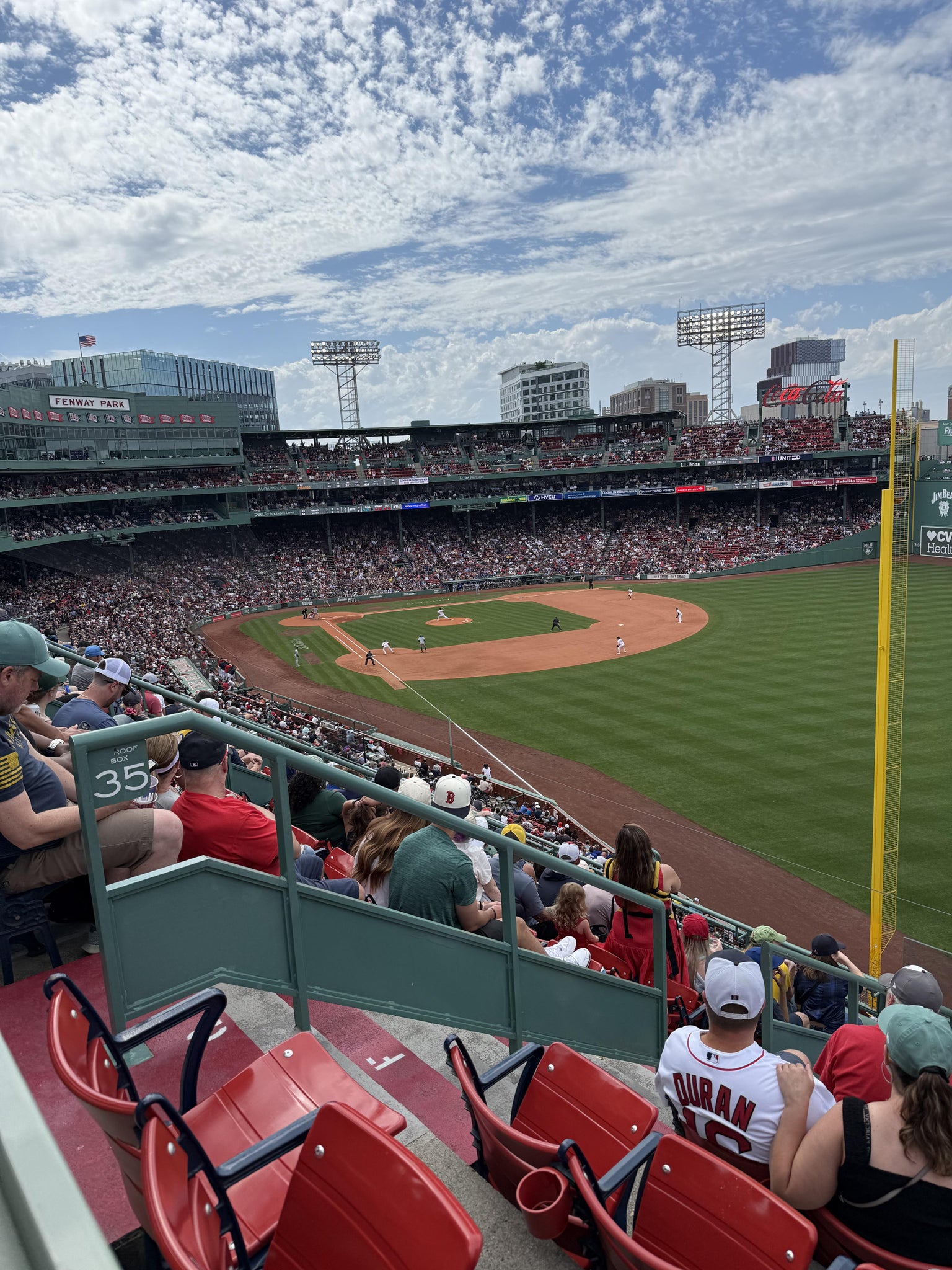Real Fan View taken from Right Field Roof Box 35 at Fenway Park by Kc B